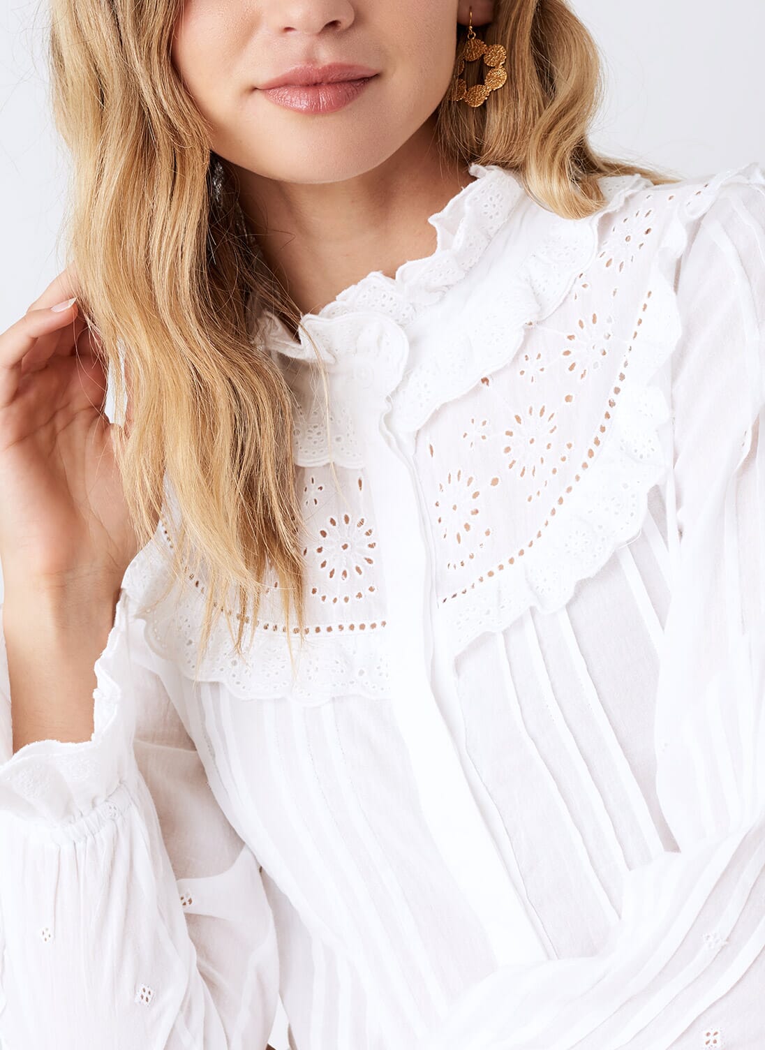 Organic Cotton Broderie Anglaise Blouse Women's Blouses Brora Morning Glory In Hanging Pots Ceiling Planter