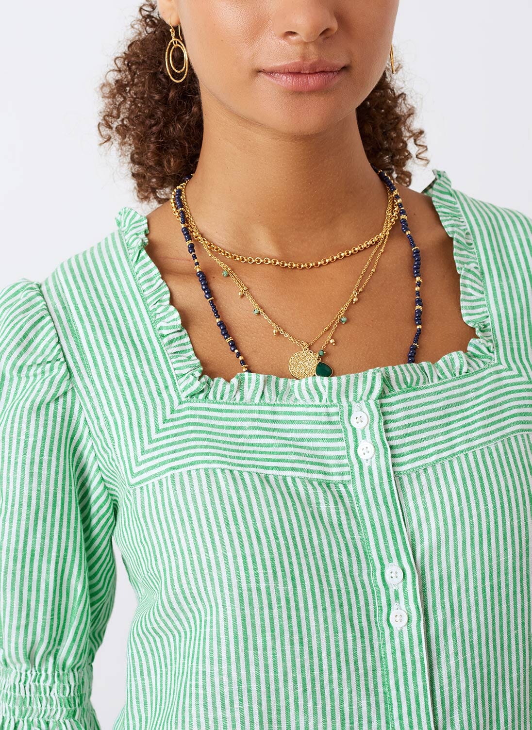 ホブズ HOBBS DELANY BLOUSE （GREEN IVORY） ホブズ HOBBS DELANY BLOUSE （GREEN IVORY） -waja bazar