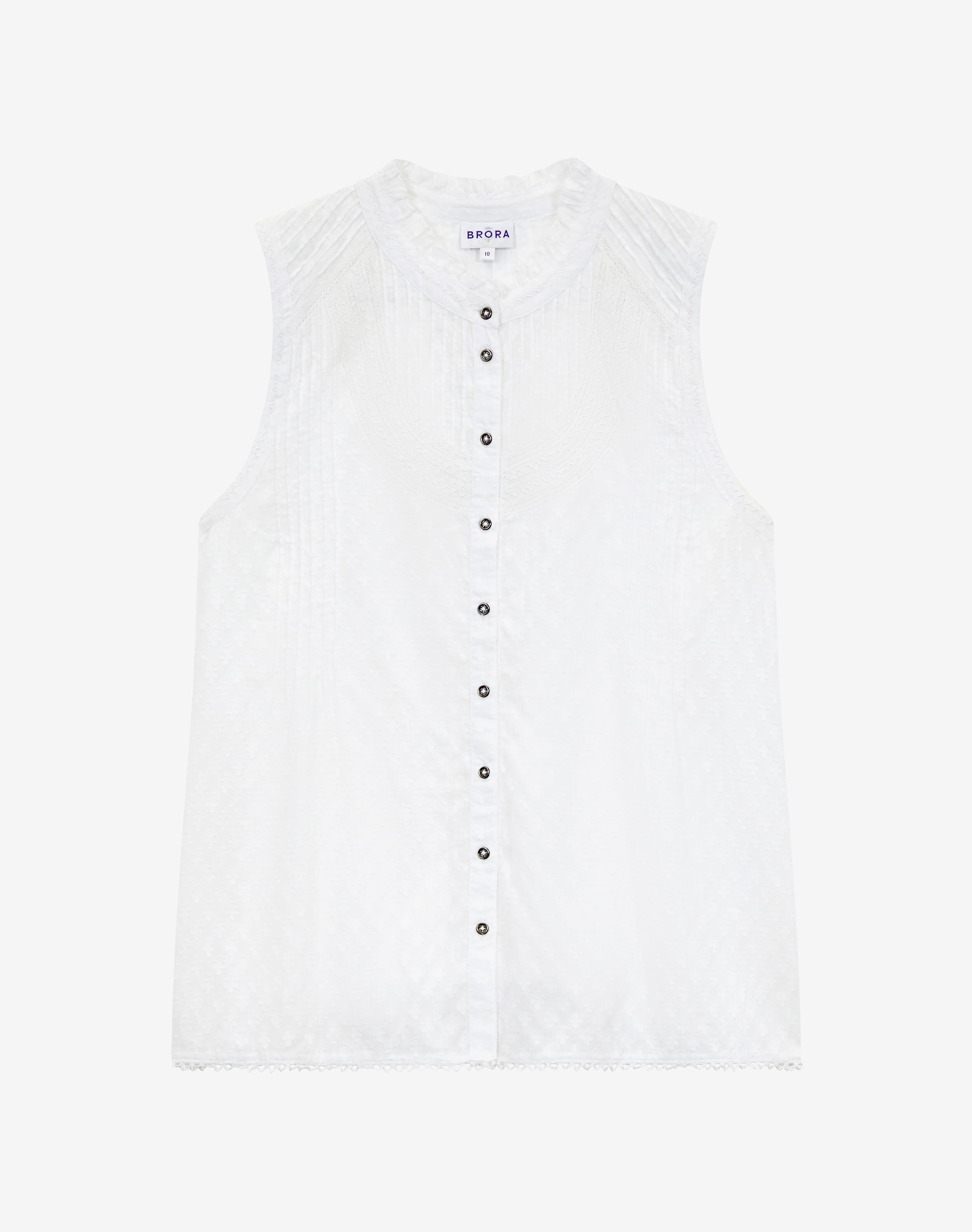 Textured Cotton Sleeveless Blouse | Women's Blouses | Brora