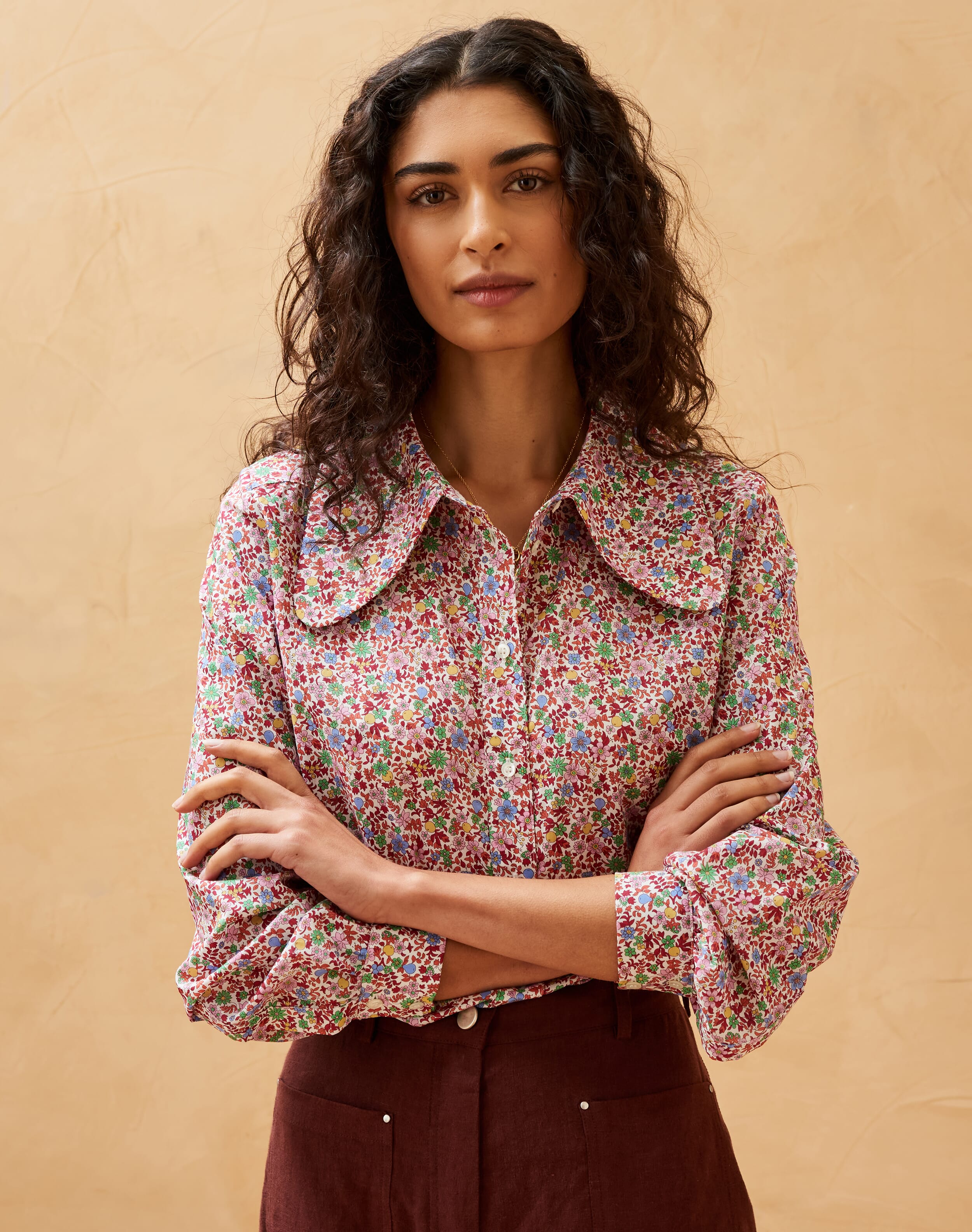 Liberty Print Organic Cotton Shirt Henna garden