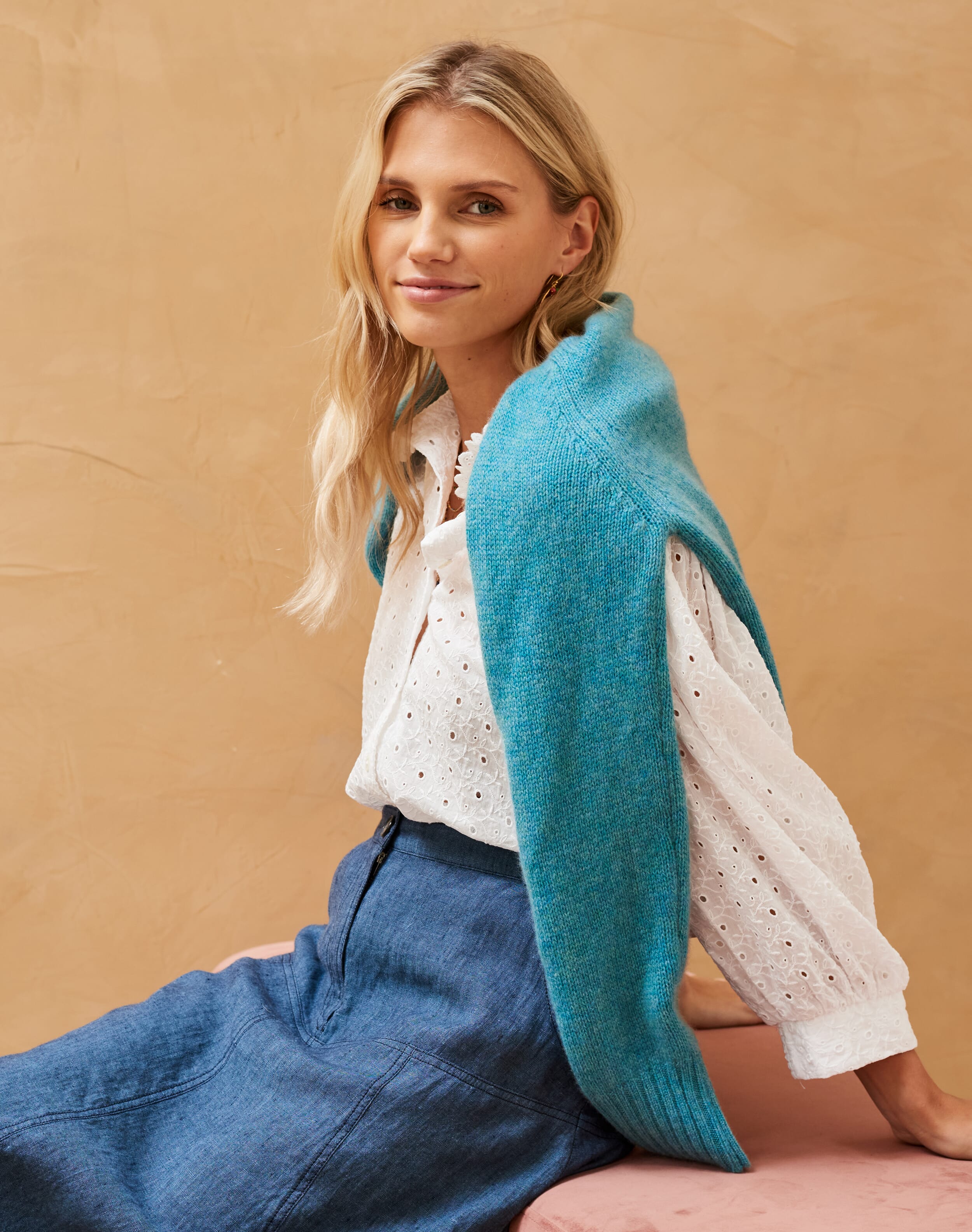 White Organic Pie Crust Blouse Women's Blouses Brora Fashion