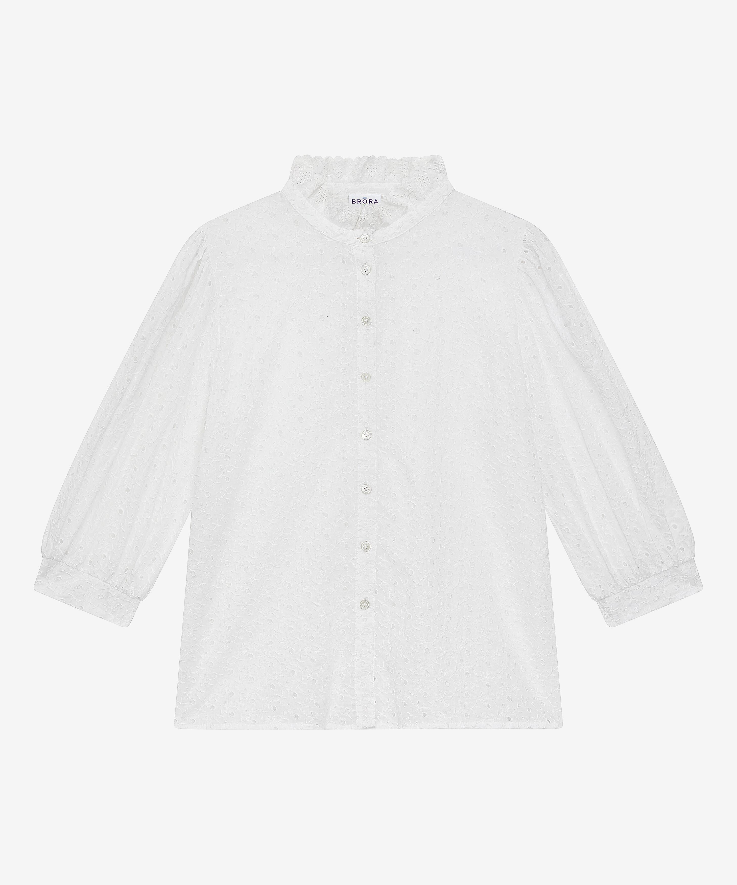 White Organic Pie Crust Blouse Women's Blouses Brora Fashion