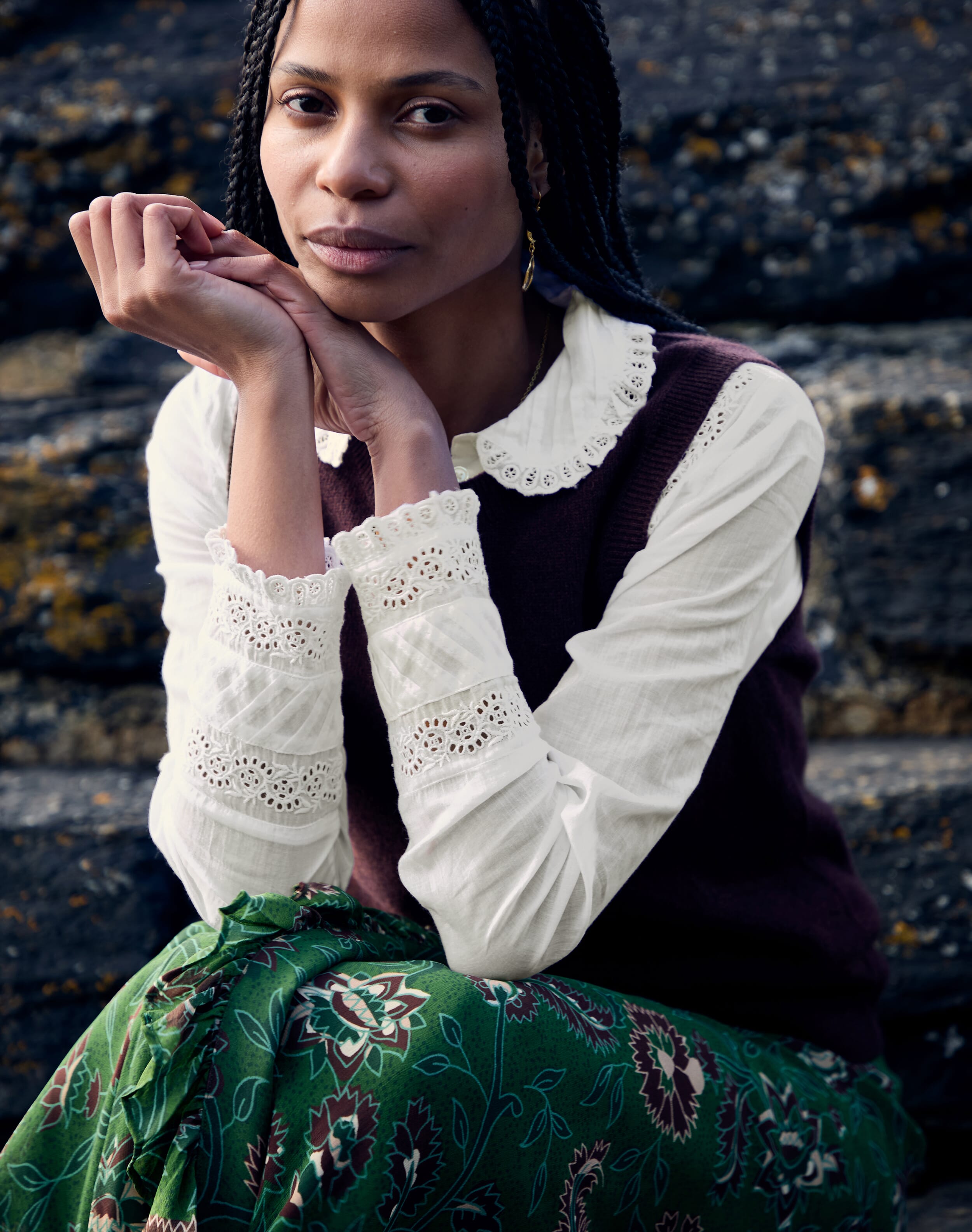 White Organic Cotton Pintuck Shirt | Womenswear | Brora