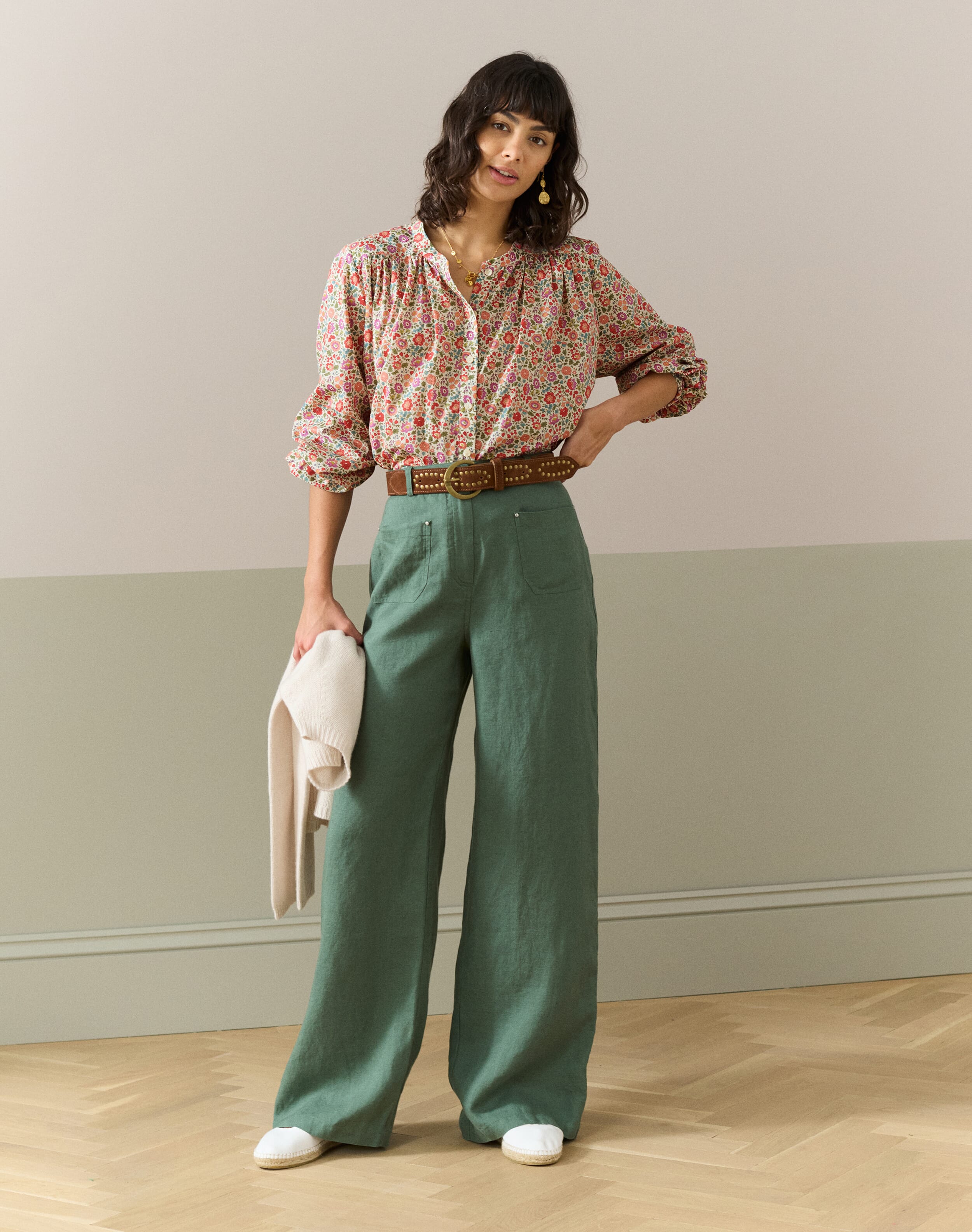 Liberty Print Organic Cotton Shirt in Cherry | Women's| Brora