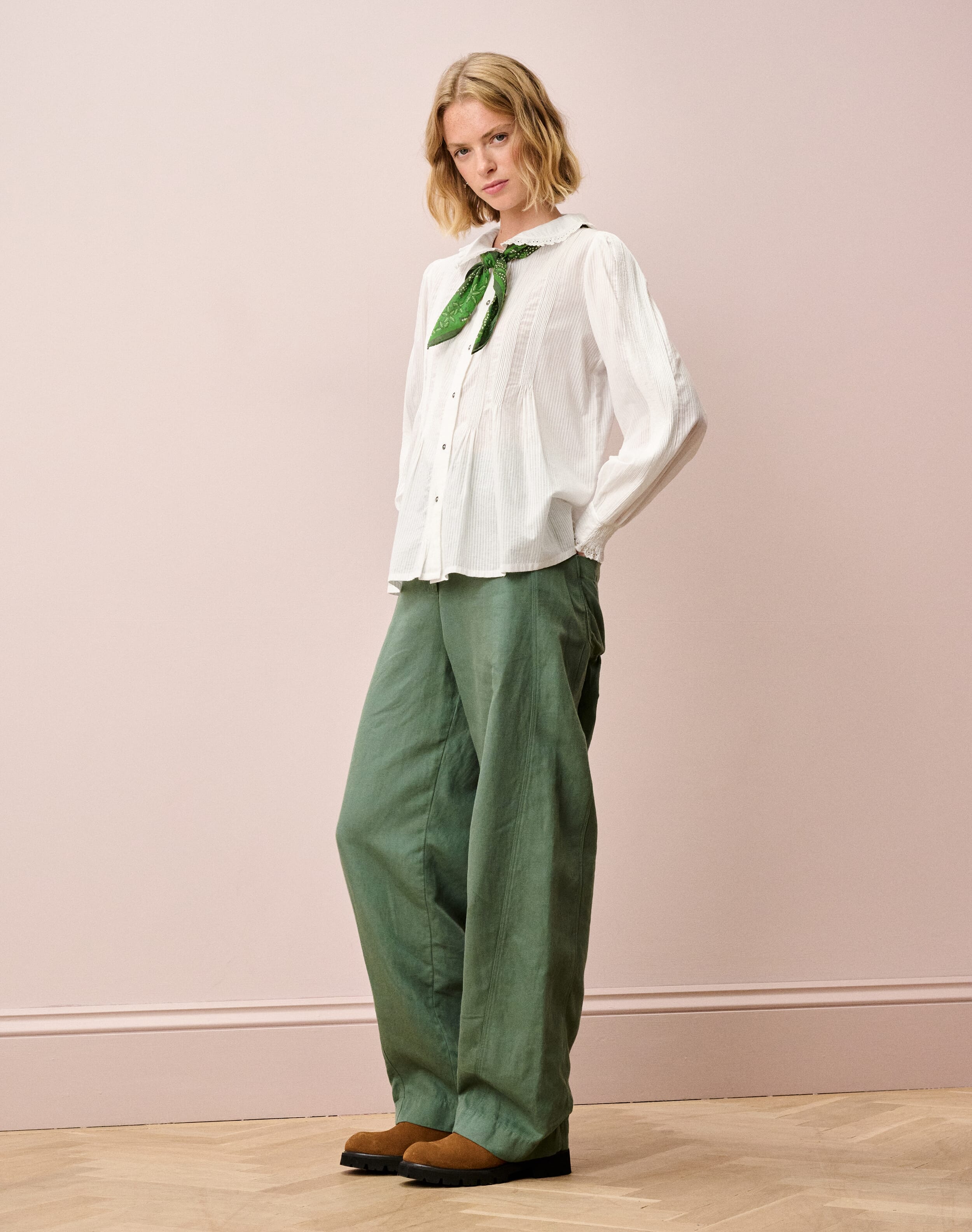 Organic Cotton Pintuck Blouse | Womenswear | Brora Sale
