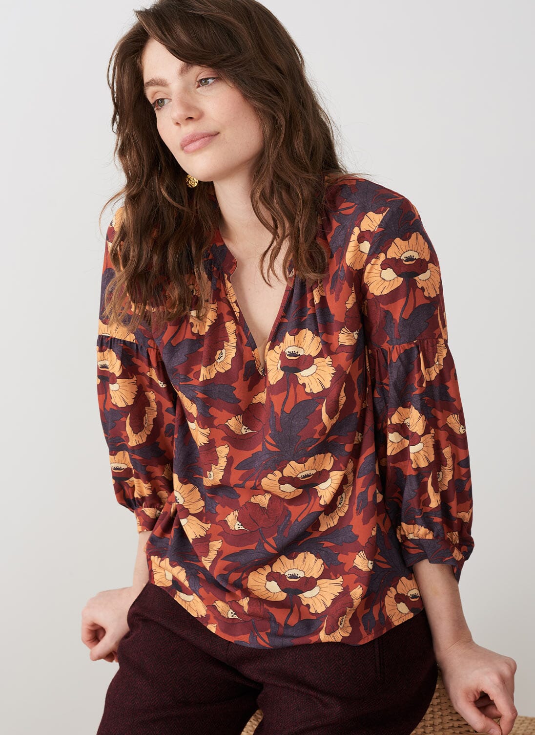 Clay Flower Liberty Print Blouse | Women's Shirts | Brora Online