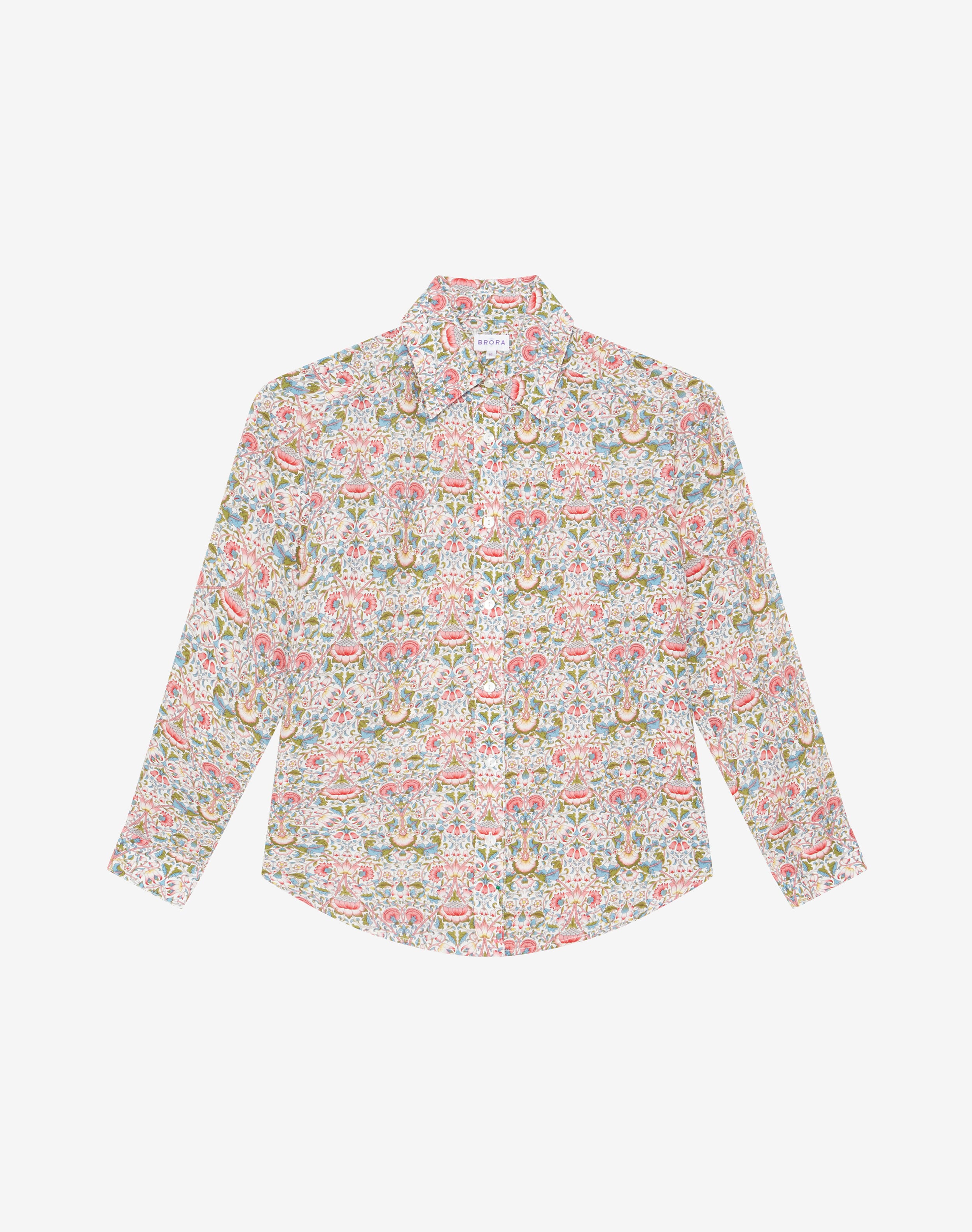 Liberty Print Silk Shirt in Rhubarb Garden | Shirts | Brora