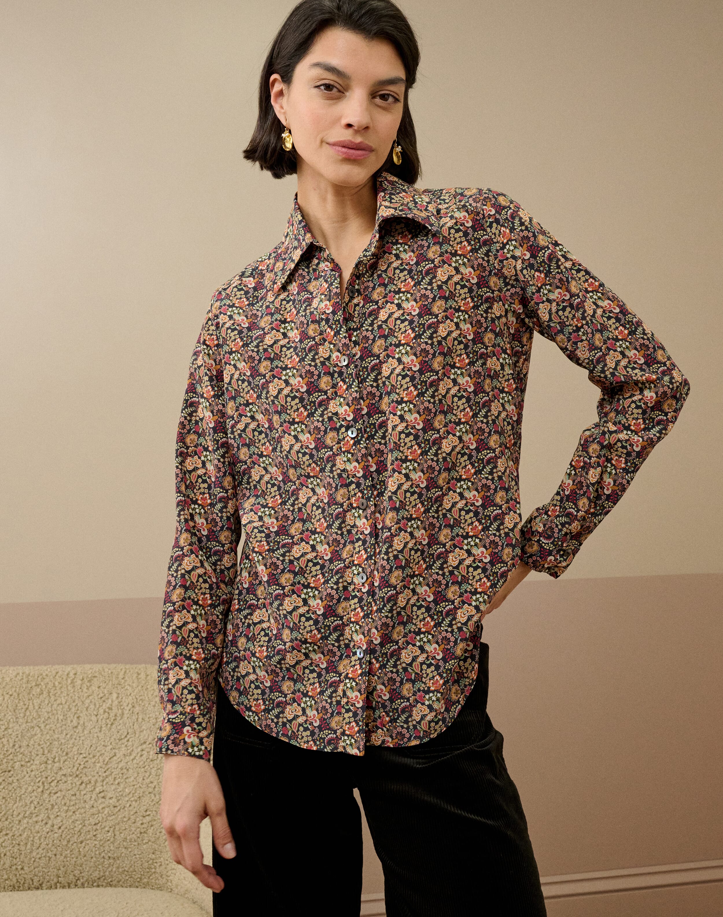 Brora Liberty Print Jersey Shirt Dress botanic