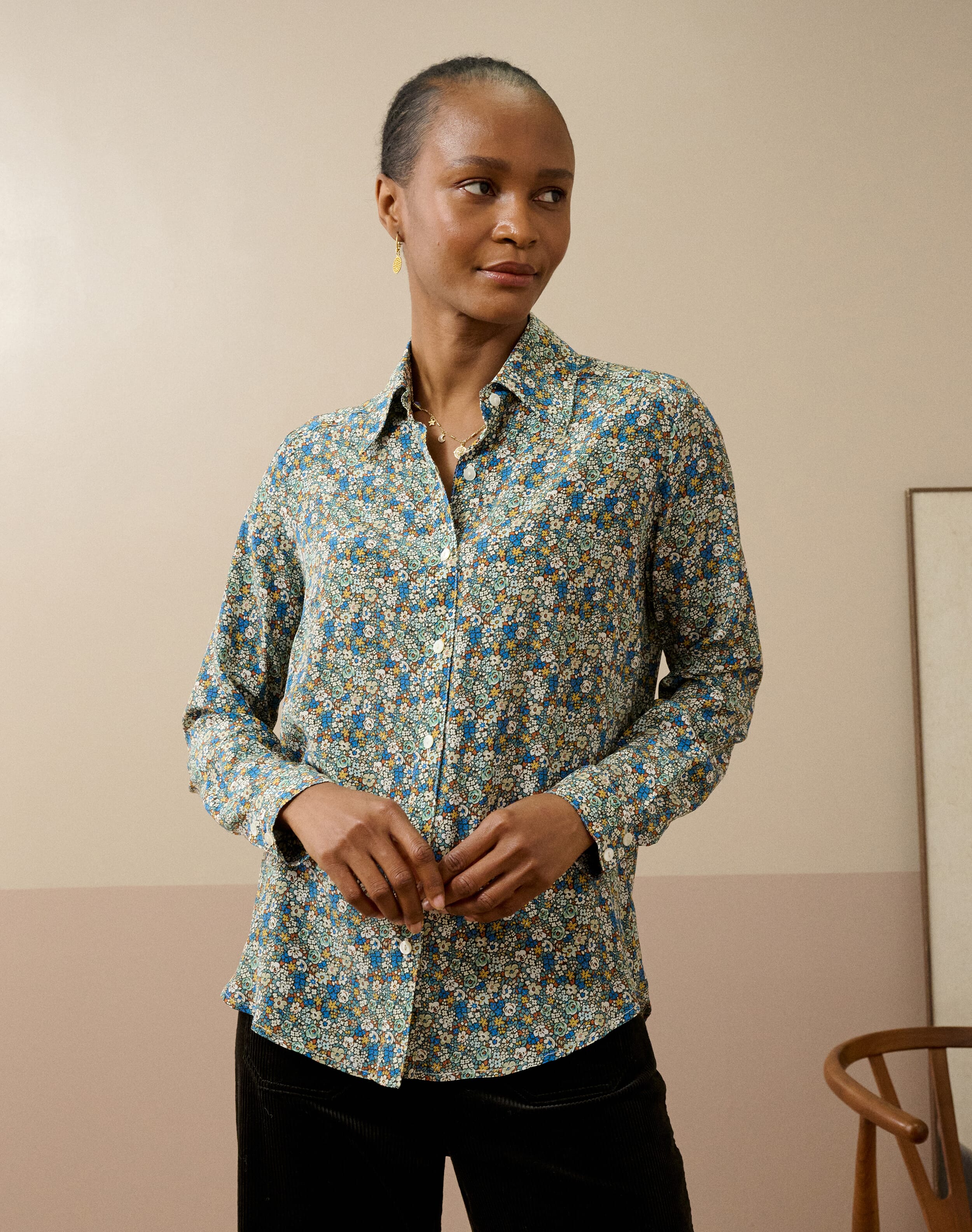 Brora Liberty Print Jersey Shirt Dress botanic