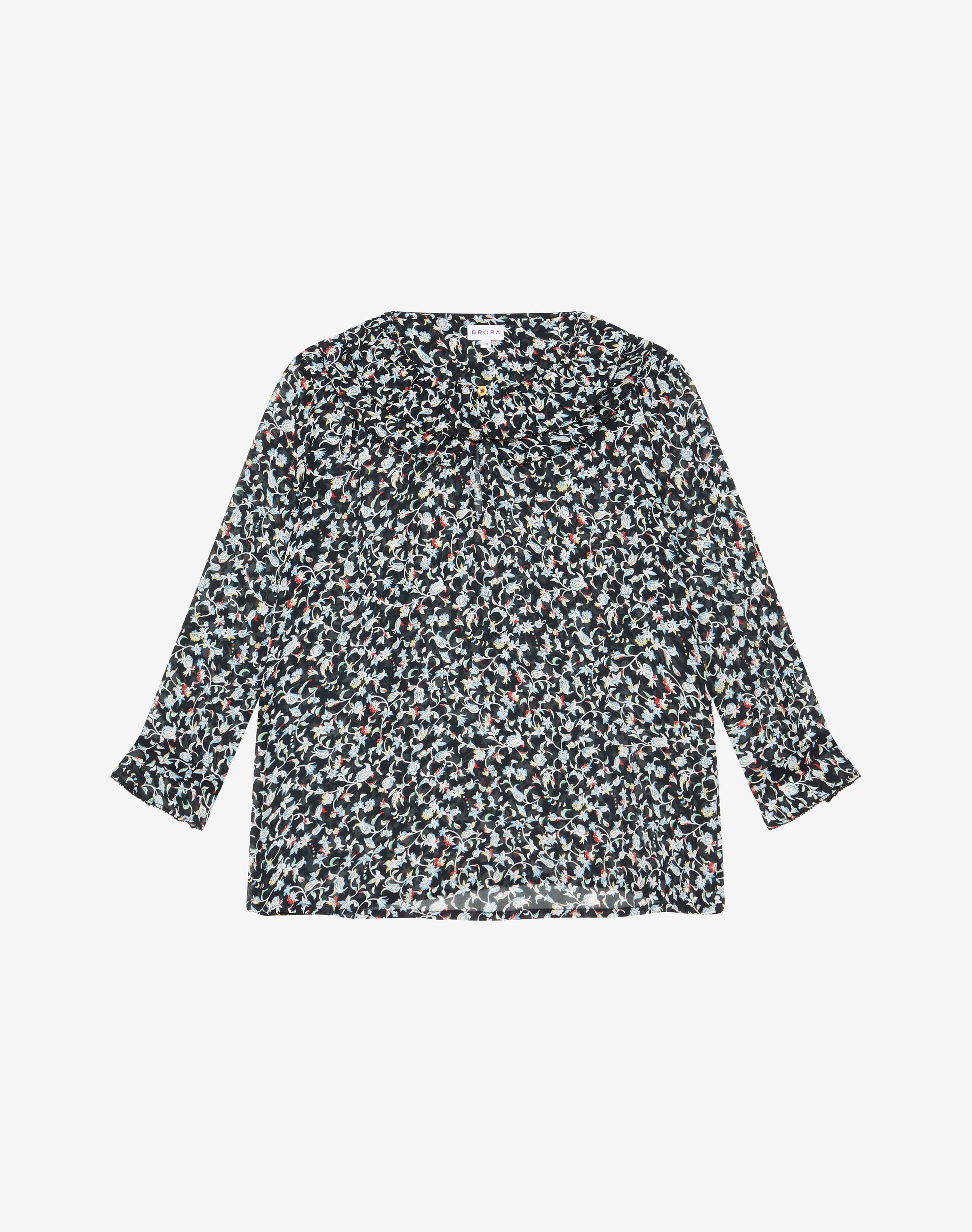 Black Silk Floral Blouse | Women's Blouses | Brora Fashion