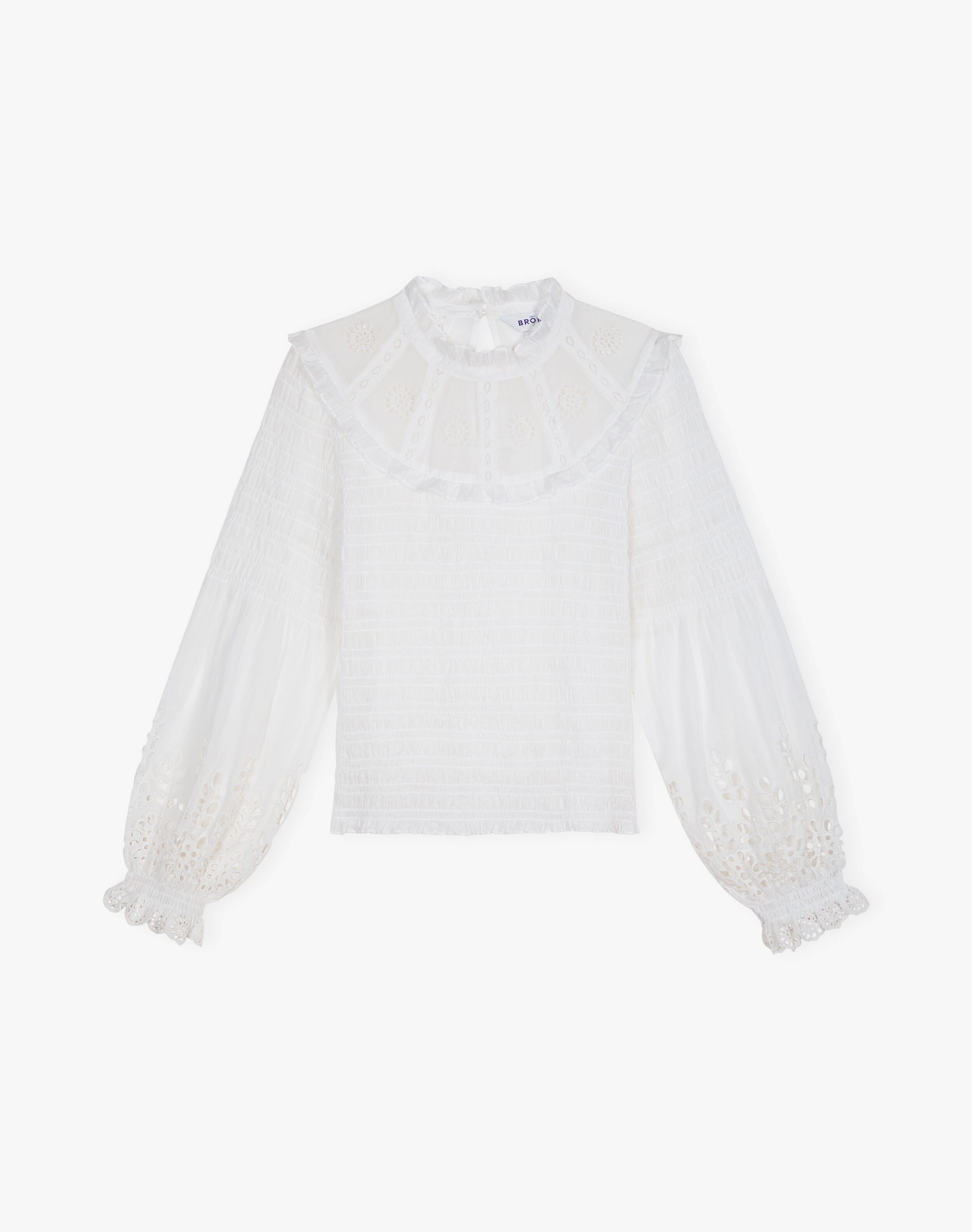 White Organic Shirred Blouse | Women's Blouses | Brora Sale