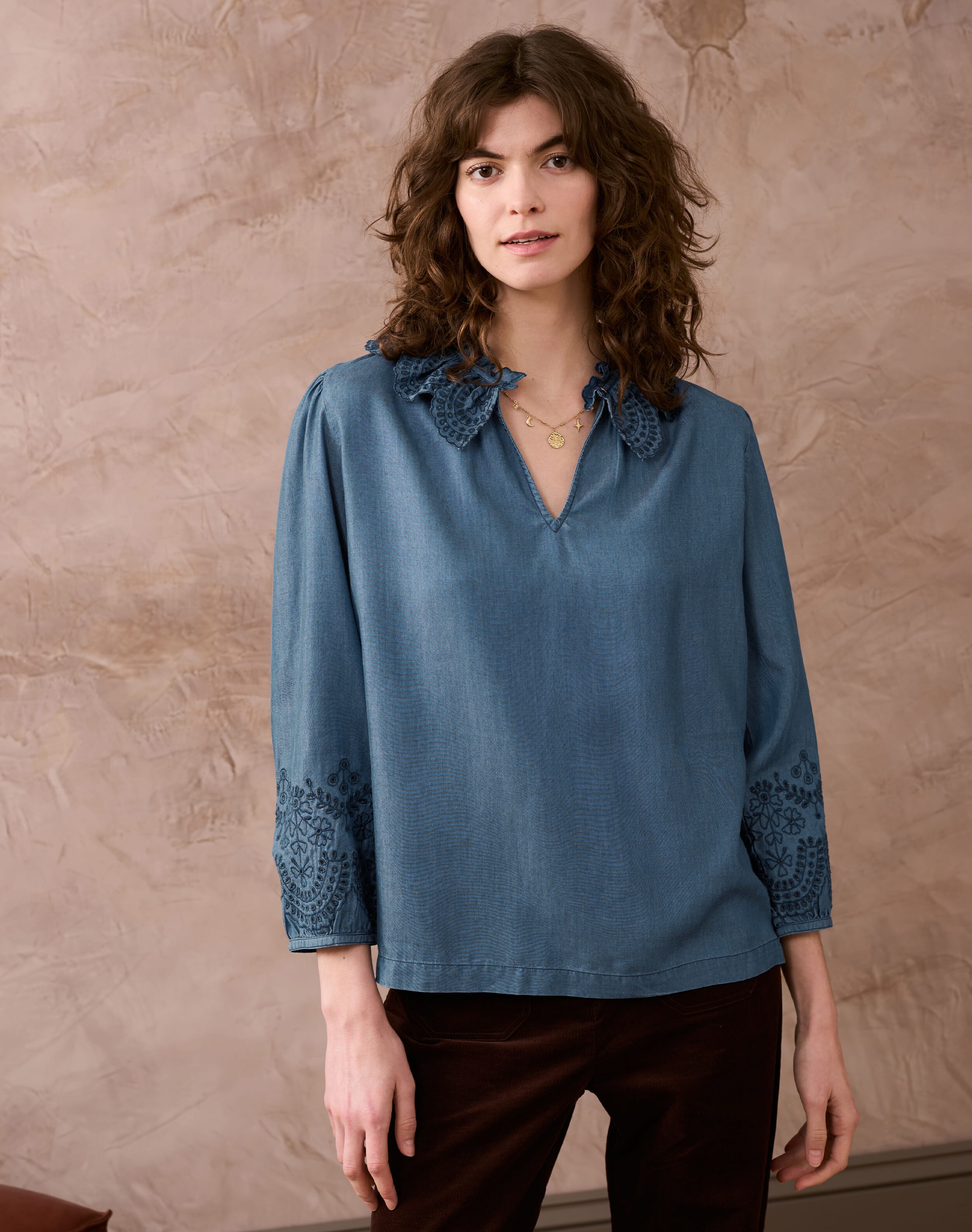 Agnes Blouse Midnight Broderie