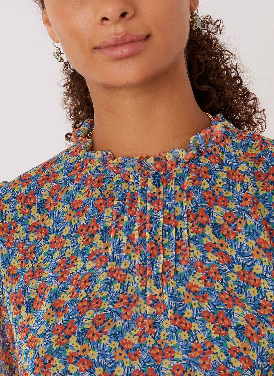 Clementine Floral Liberty Print Silk Chiffon Blouse Brora