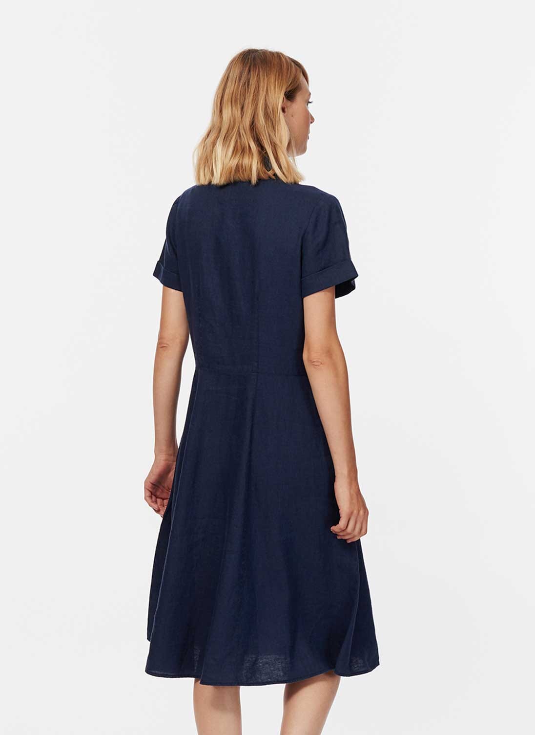 Navy Linen Tennis Dress Brora