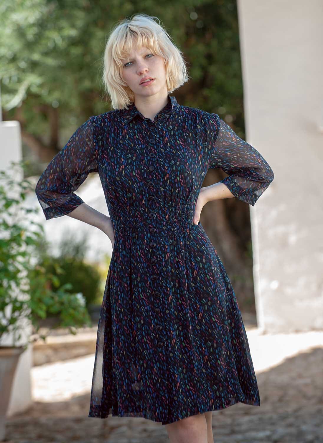 Brora silk chiffon dress hotsell