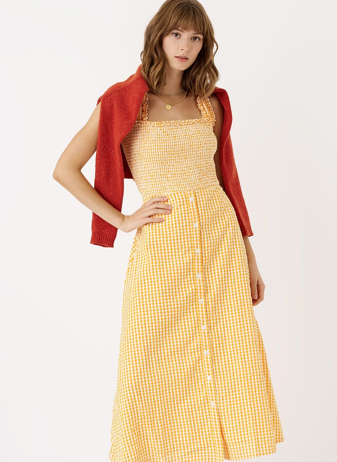 Sunflower Seersucker Gingham Dress Women s Dresses Brora UK