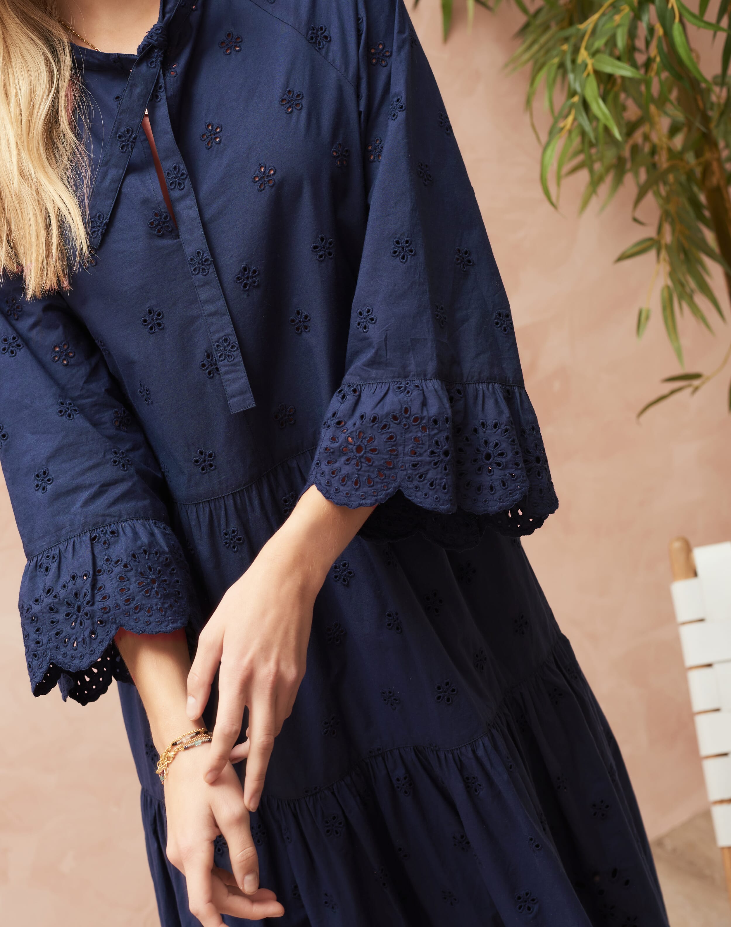 VILEBREQUIN Women Long Cotton Dress Broderies Anglaises