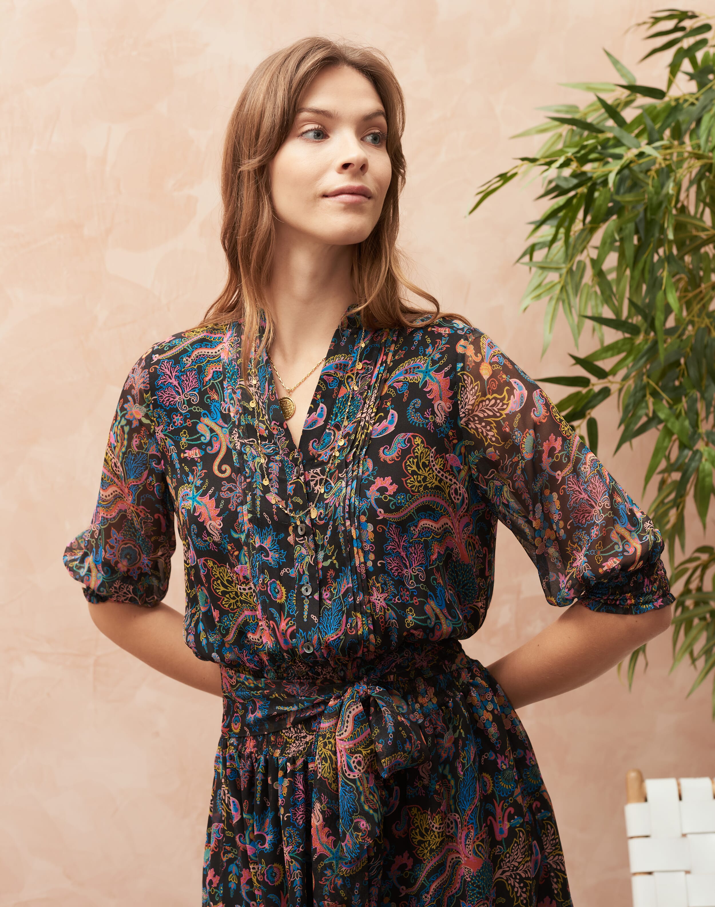 Brora silk sales chiffon dress