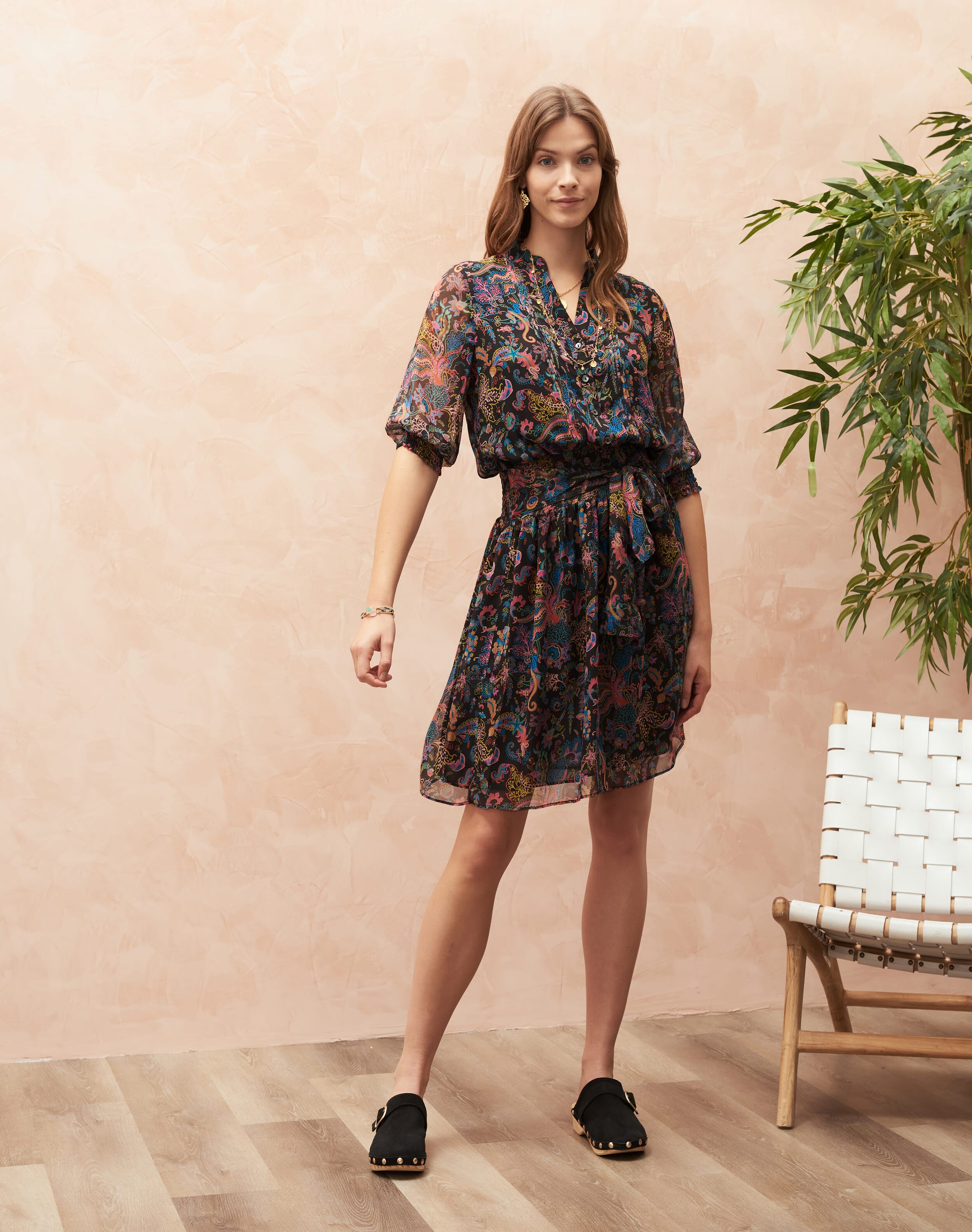 Brora silk chiffon dress clearance