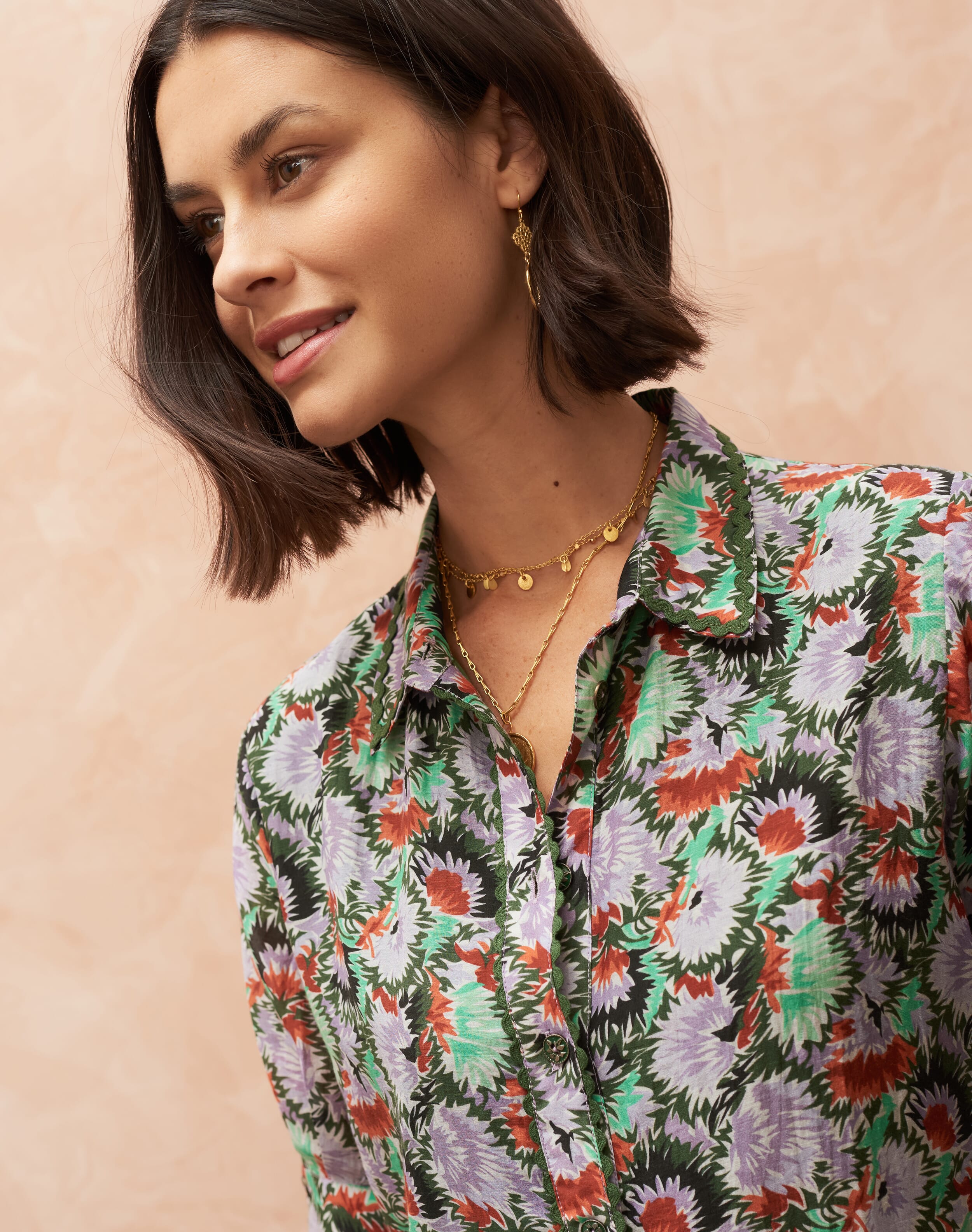 Nora Dress Navy Dahlia Print