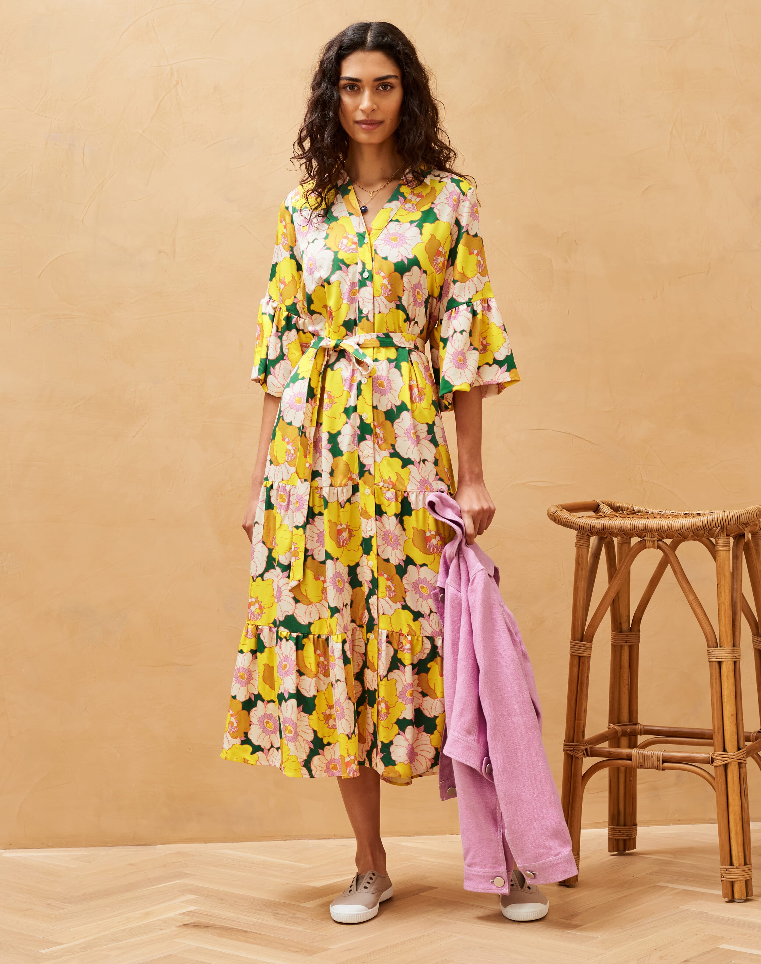 Liberty Print Shirt Dress Mimosa bloom