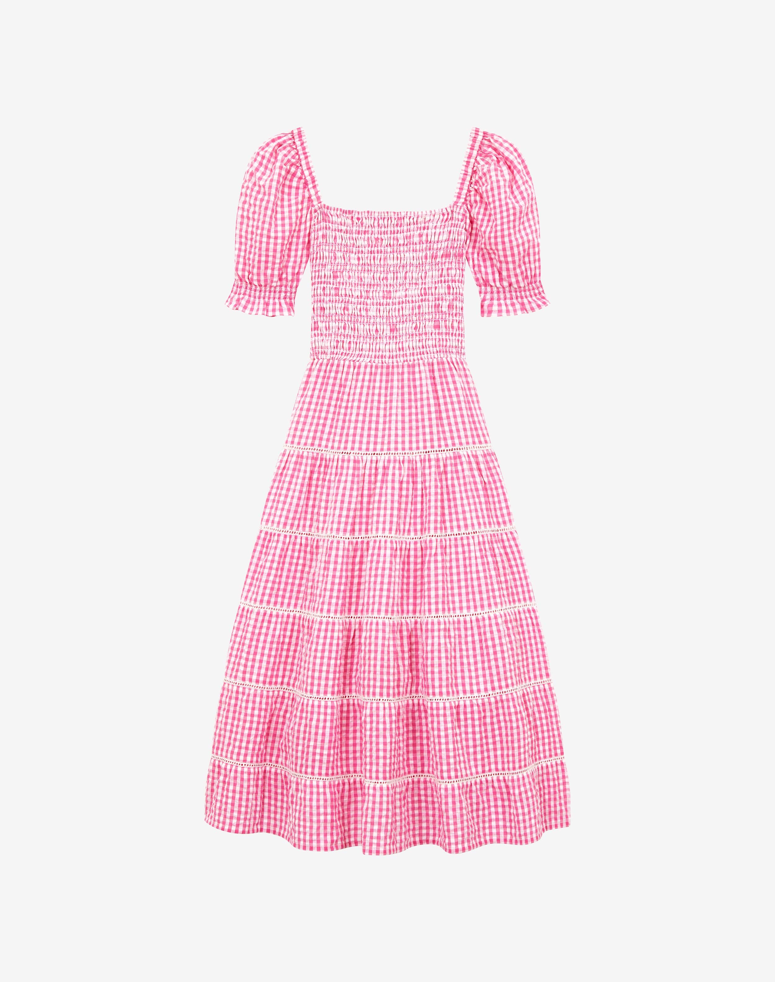 Pink Cotton Gingham Smocked Dress Women s Dresses Brora Fashion