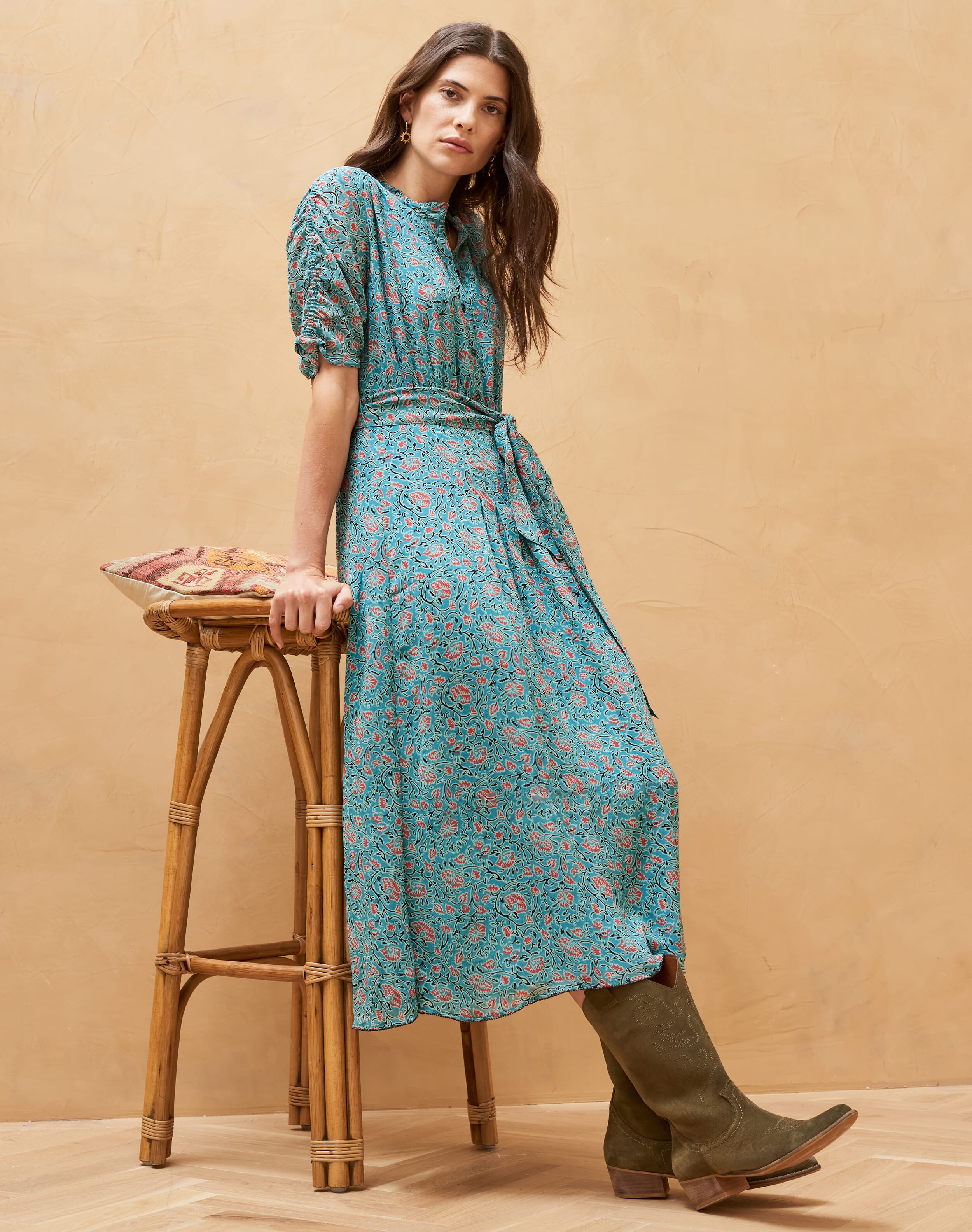 Blue Silk Pie Crust Dress | Women's Dresses | Brora Fashion