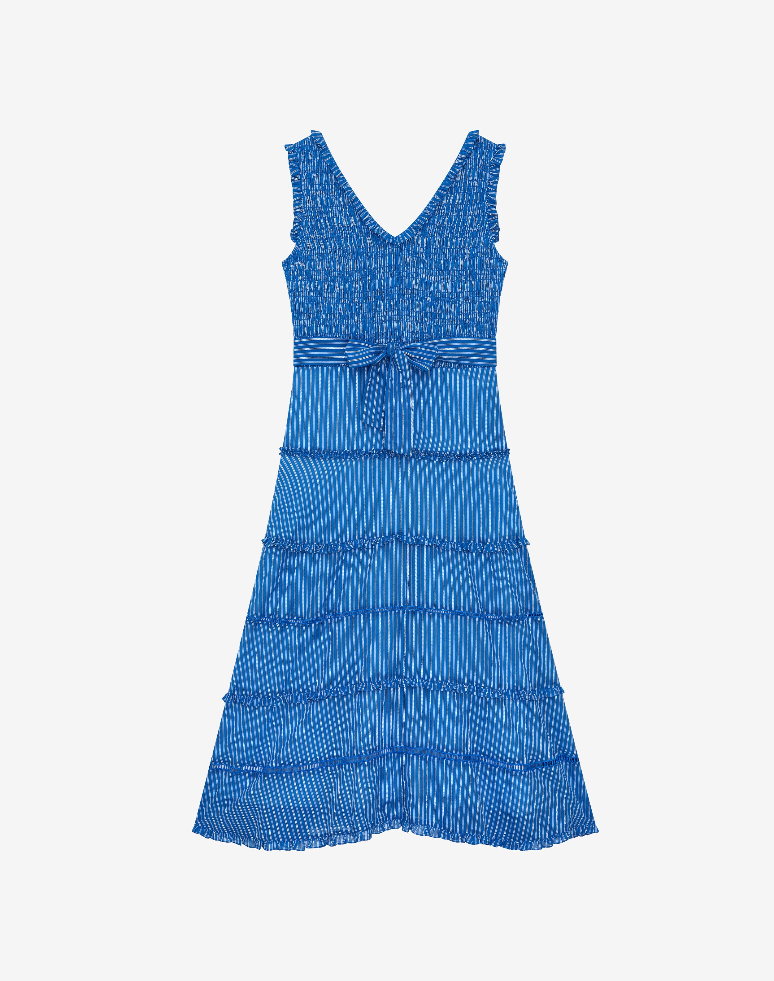 Blue Cotton Stripe Sundress | Women's Dresses | Brora Fashion