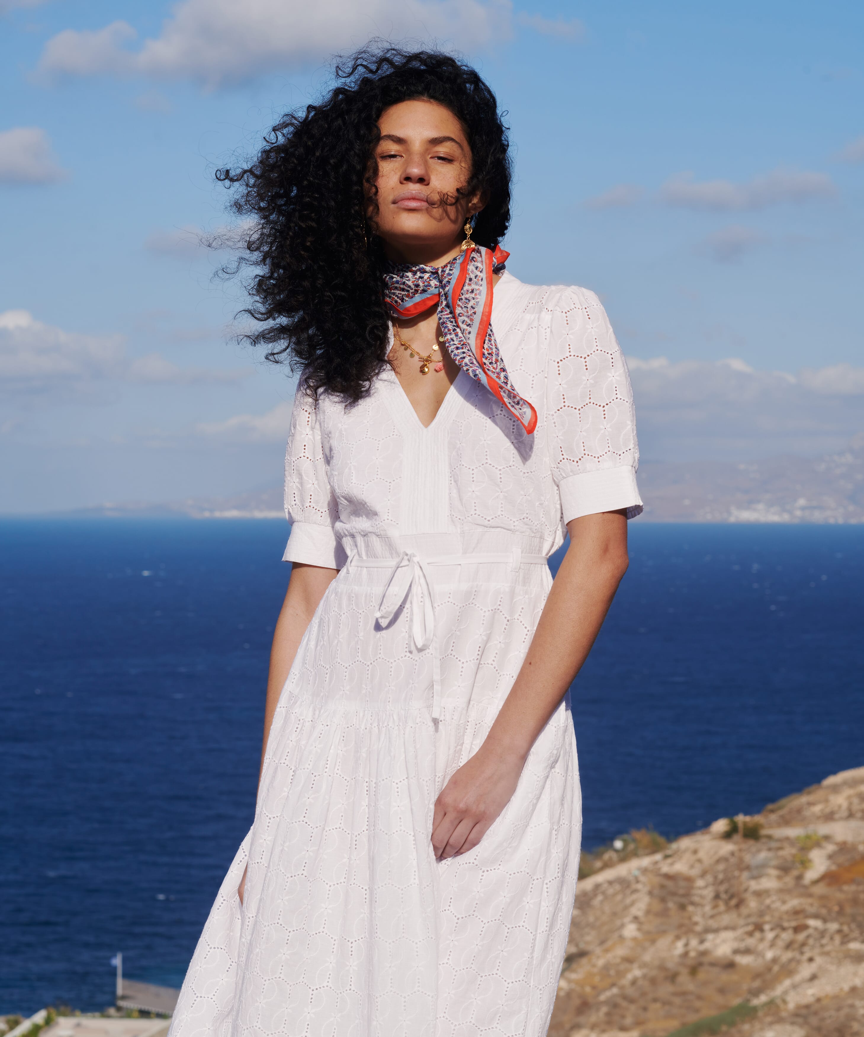 ladies white broderie anglaise dress Broderie Midi Dress Ladies White Broderie Anglaise Dress AX Paris Broderie  Tiered Hem Midi Dress White