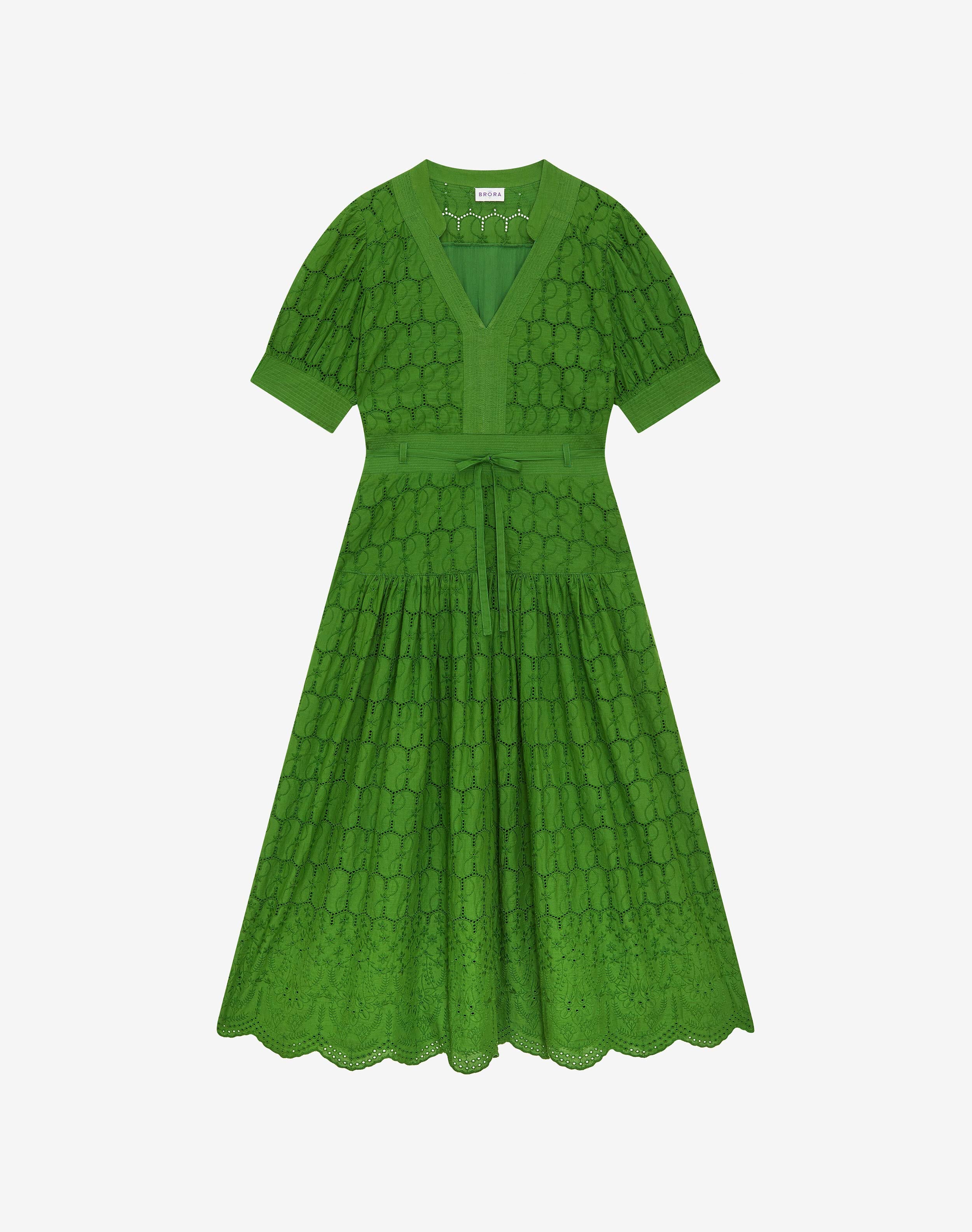 SEESA-Brown flowy shirt dress with embroidery highlights