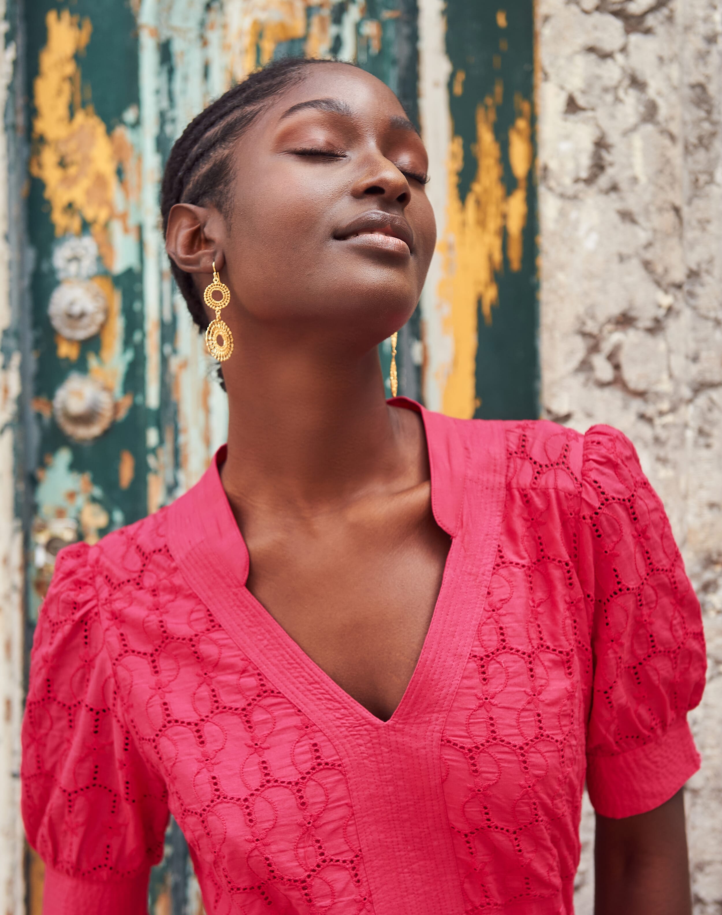 Pink Cotton Embroidered Dress | Women's Dresses | Brora Fashion