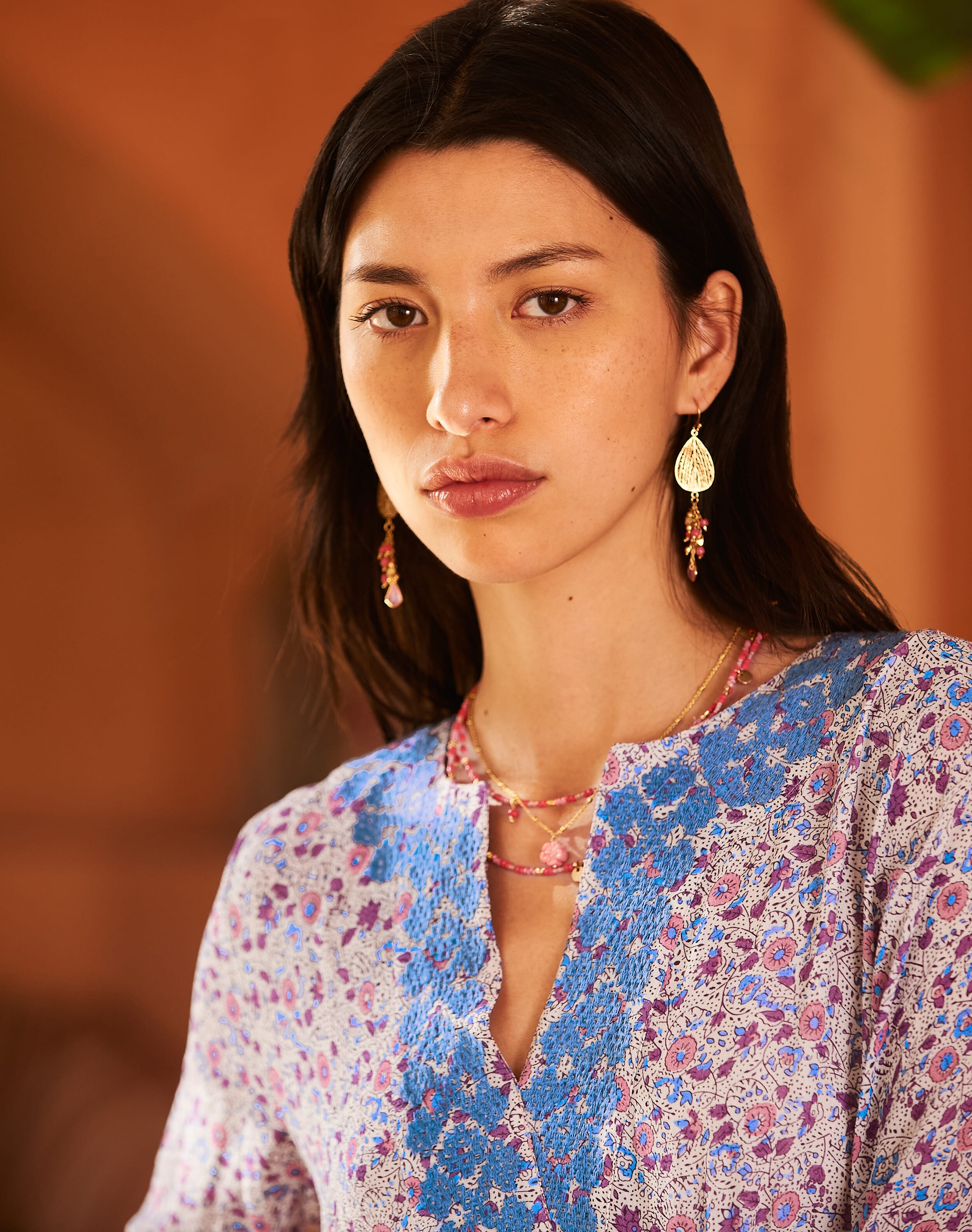 Silk Embroidered Pintuck Dress in Lavender | Women's | Brora