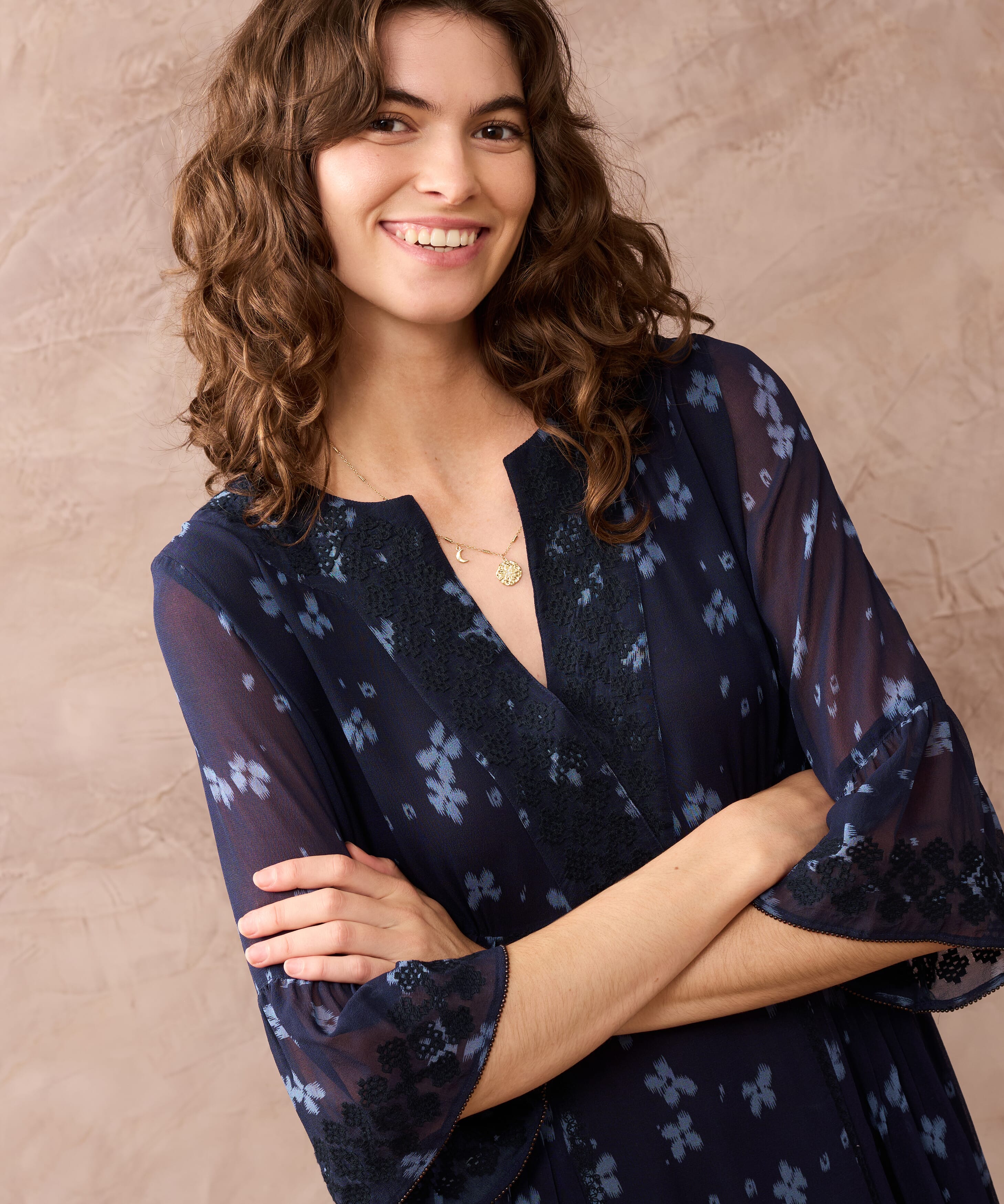 Silk Pintuck Dress in Midnight | Women's Dresses | Brora Sale