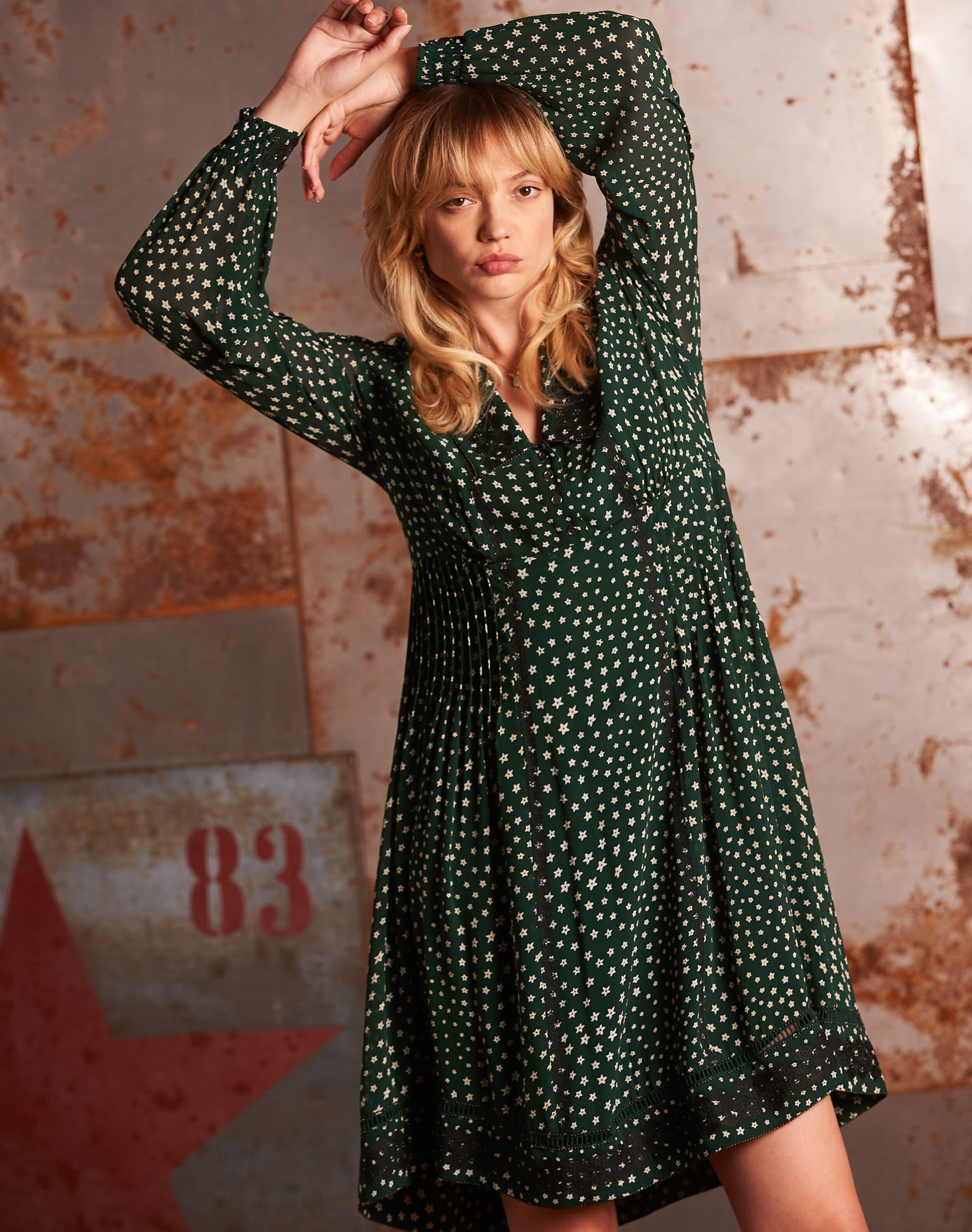 Star embroidered dress hotsell