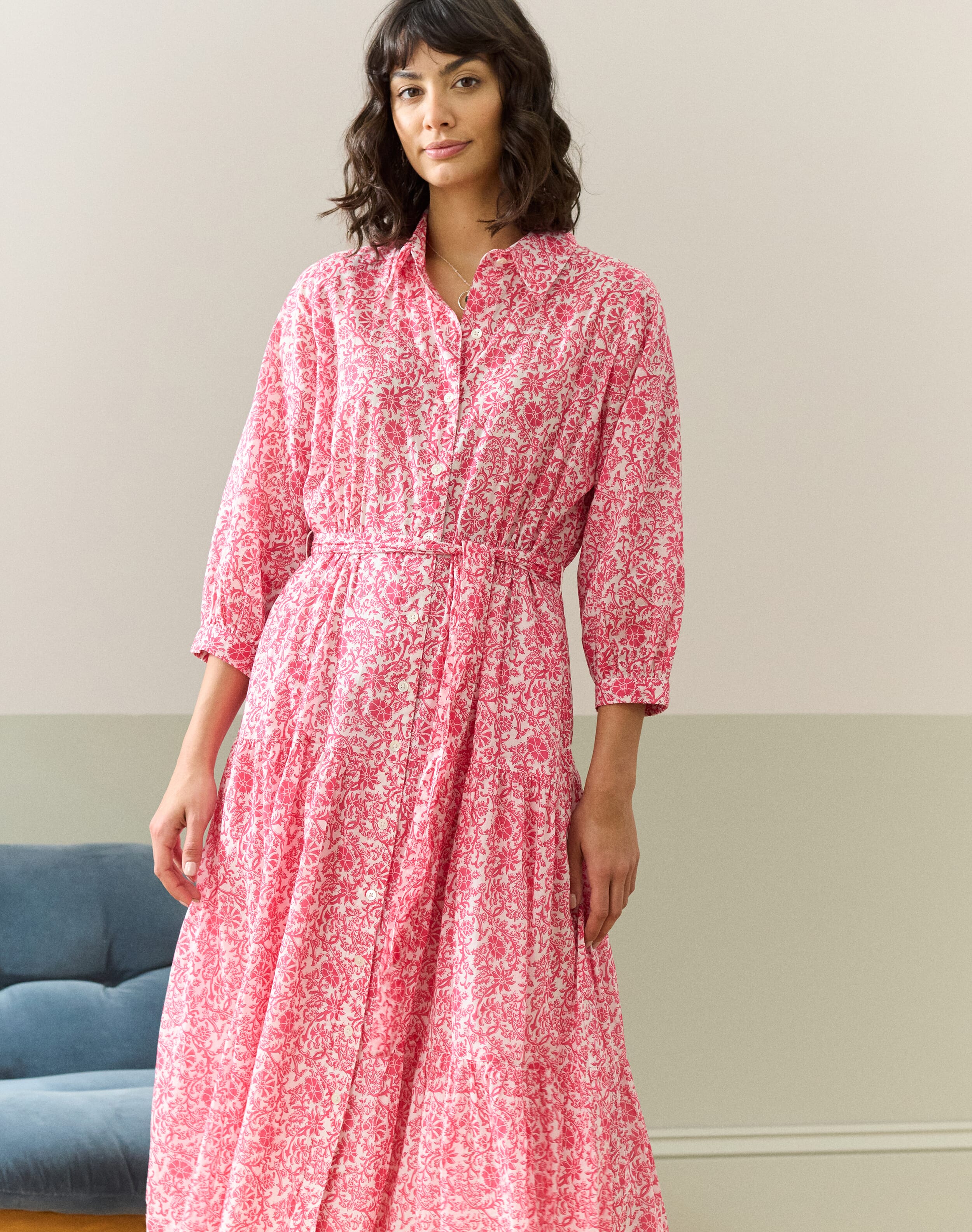 white christmas dresses COTTON VOILE TIERED SHIRT DRESS – The Hotpink Daisy