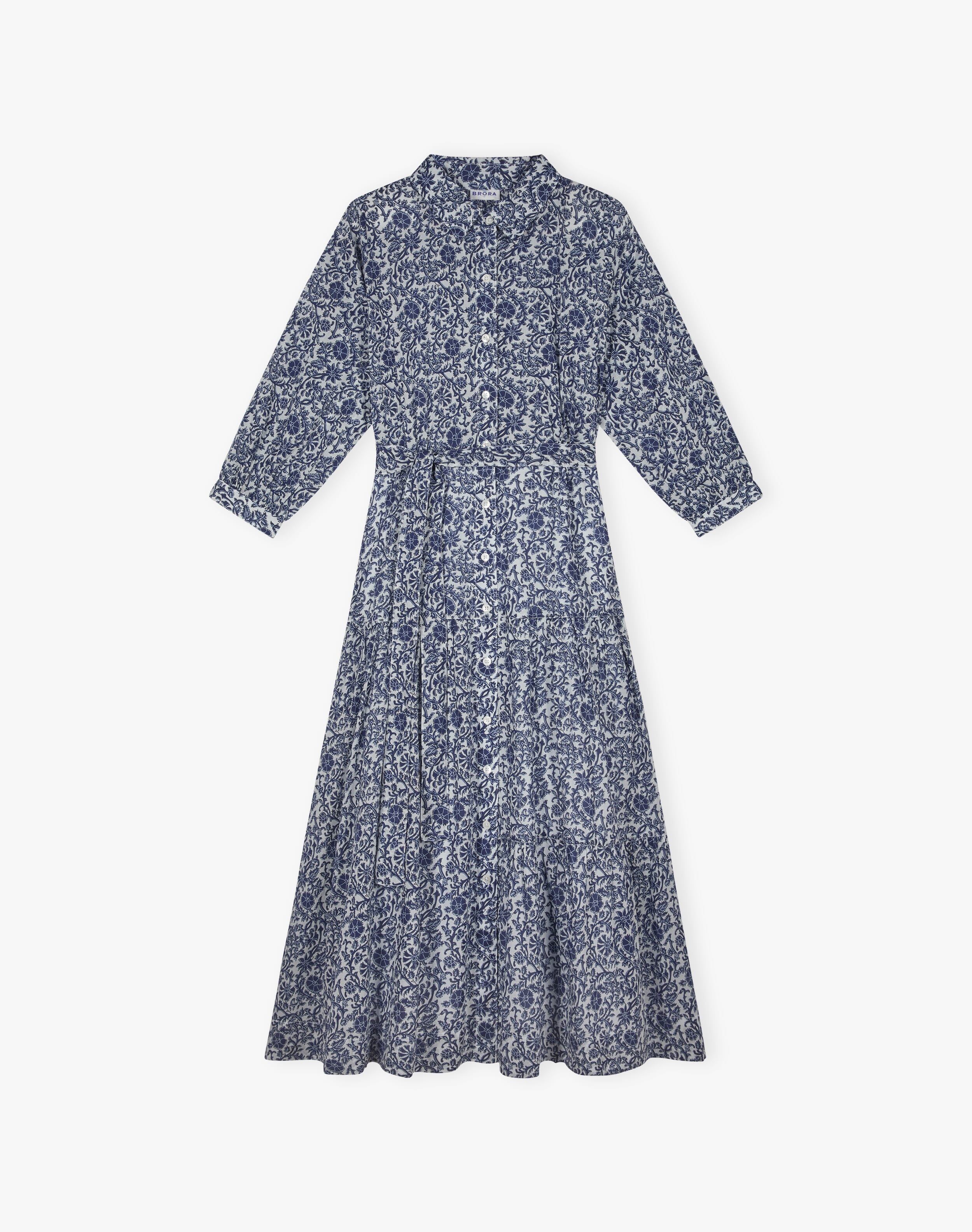Organic Cotton Voile Shirt Dress in Midnight | Women's | Brora