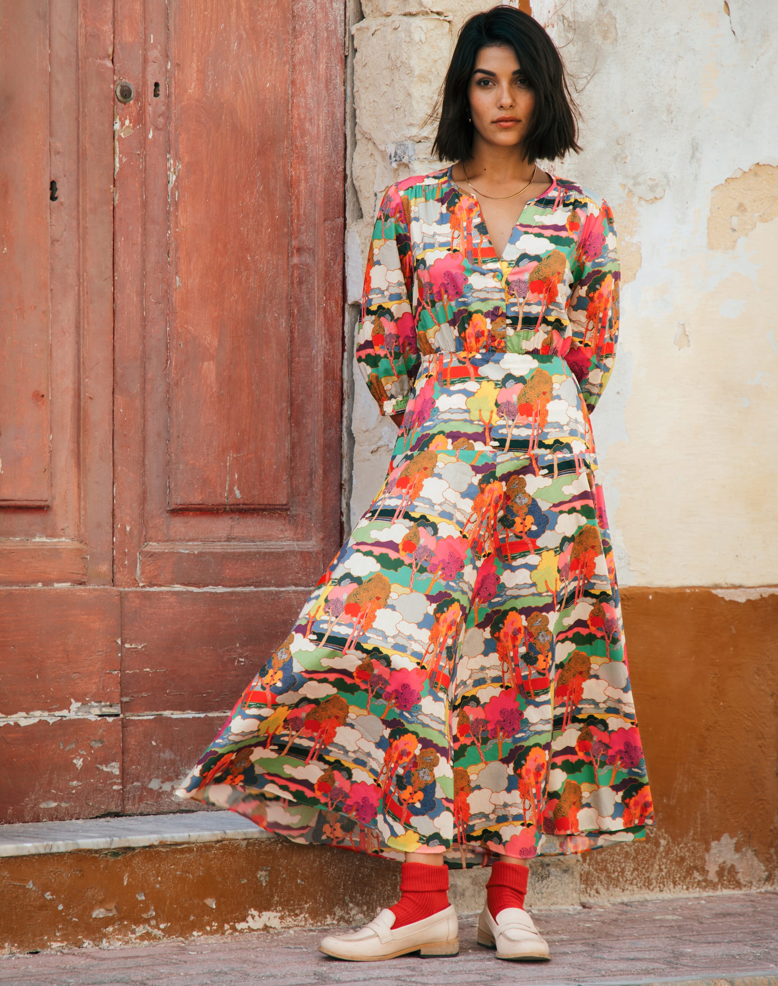Brora Liberty Print Organic Cotton Dress Rainbow  - Size: 6