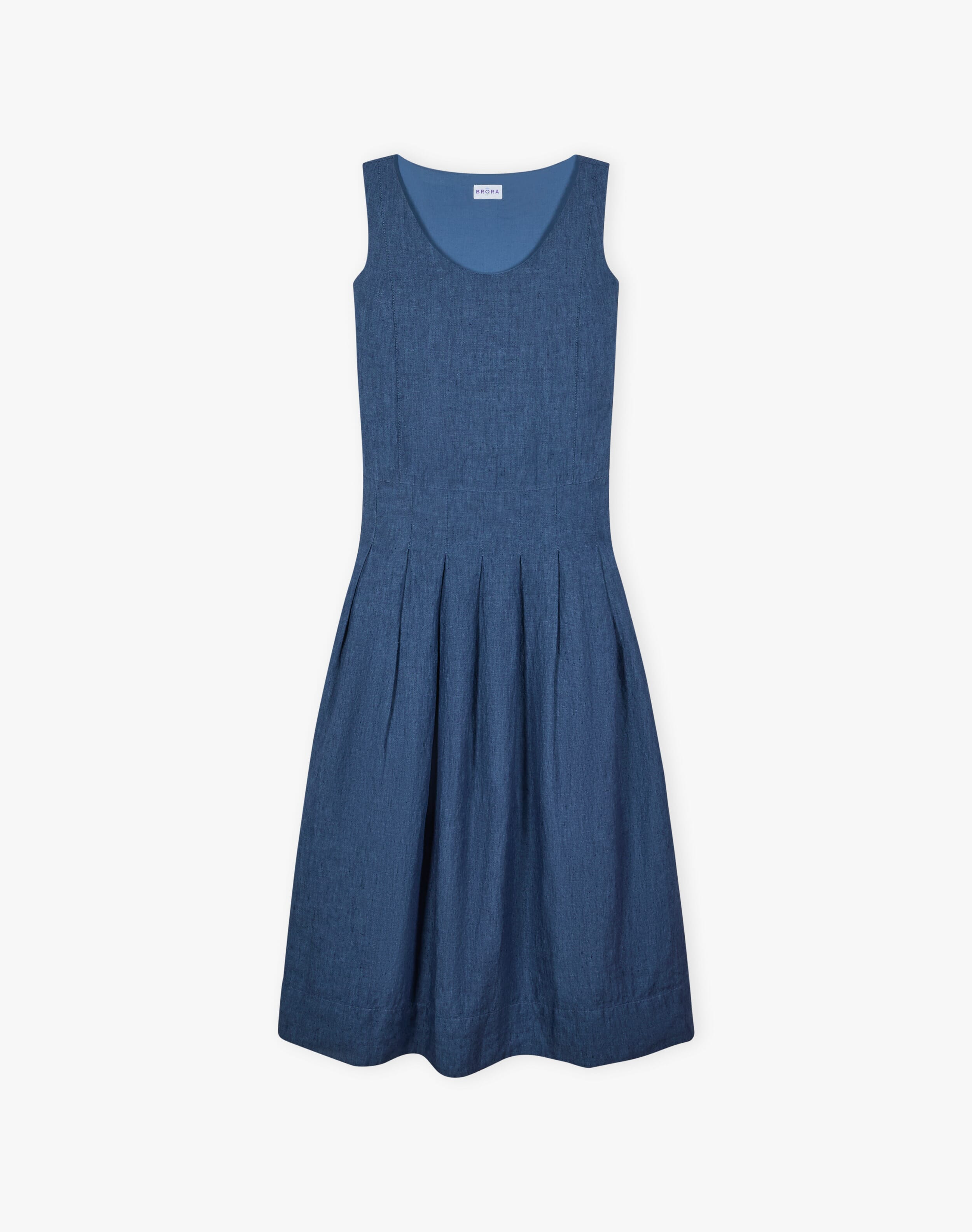 Cross Weave Linen Pinafore in Indigo | Brora Sale