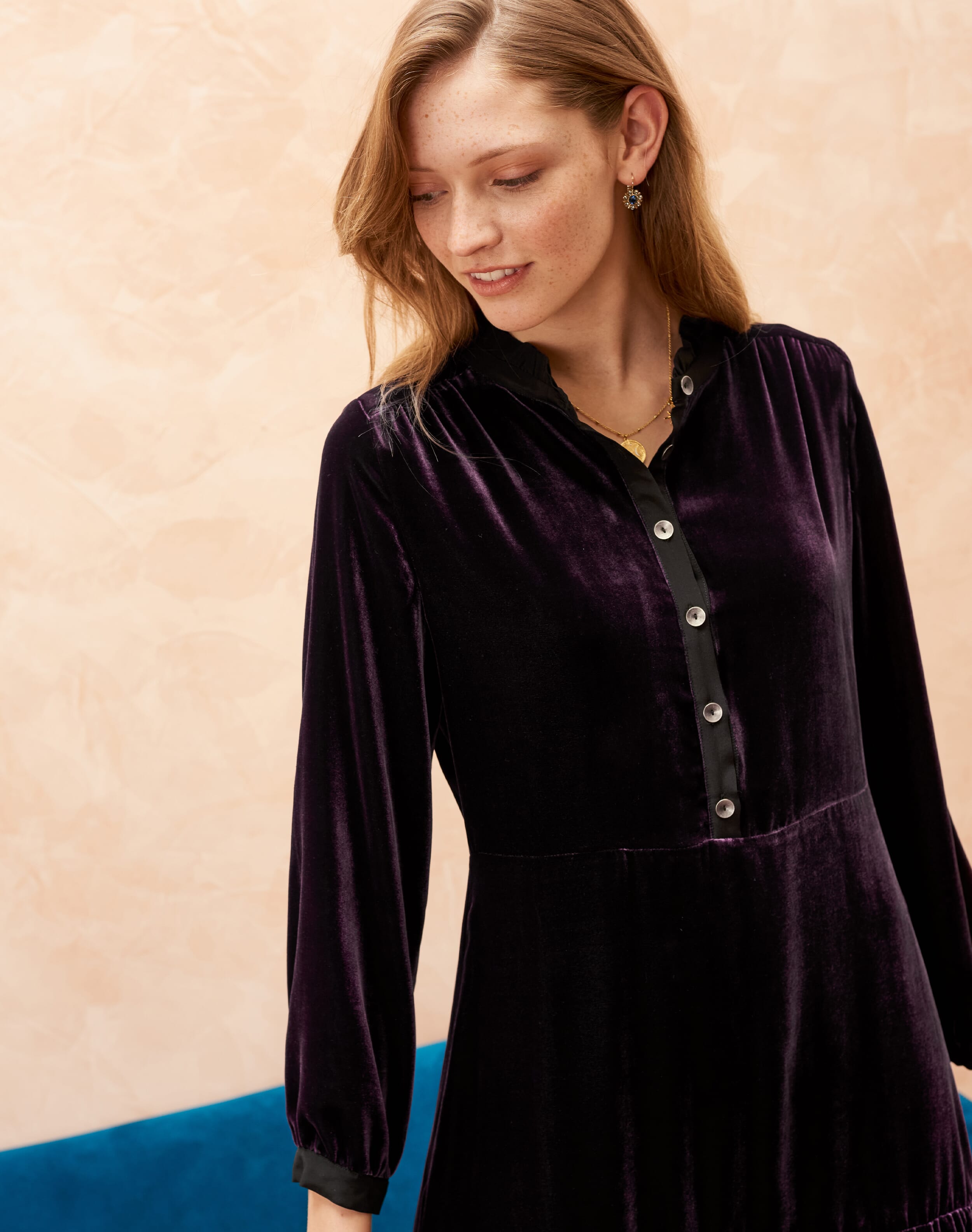 Navy Silk Velvet Dress Women s Dresses Brora Fashion