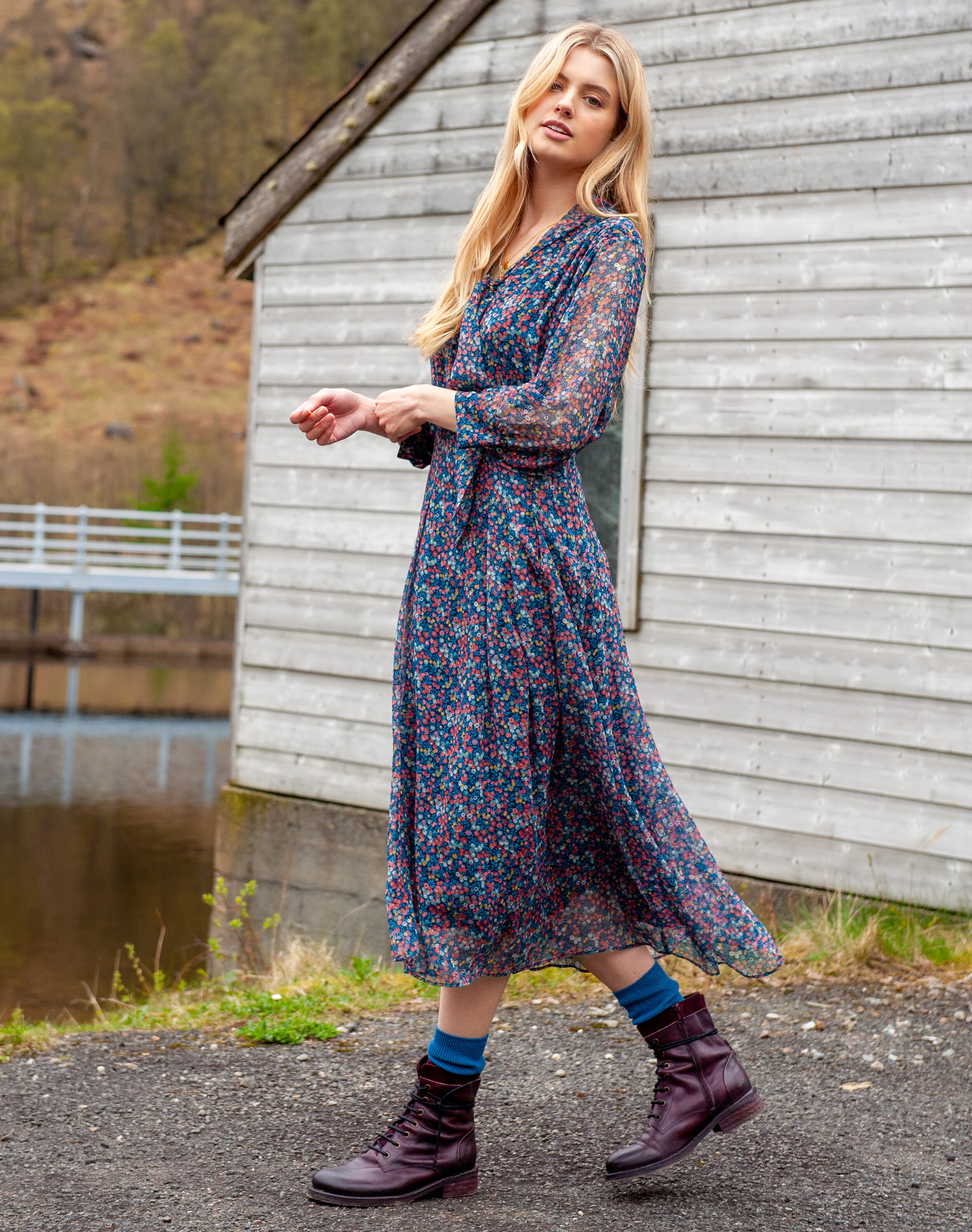Brora silk 2025 chiffon dress