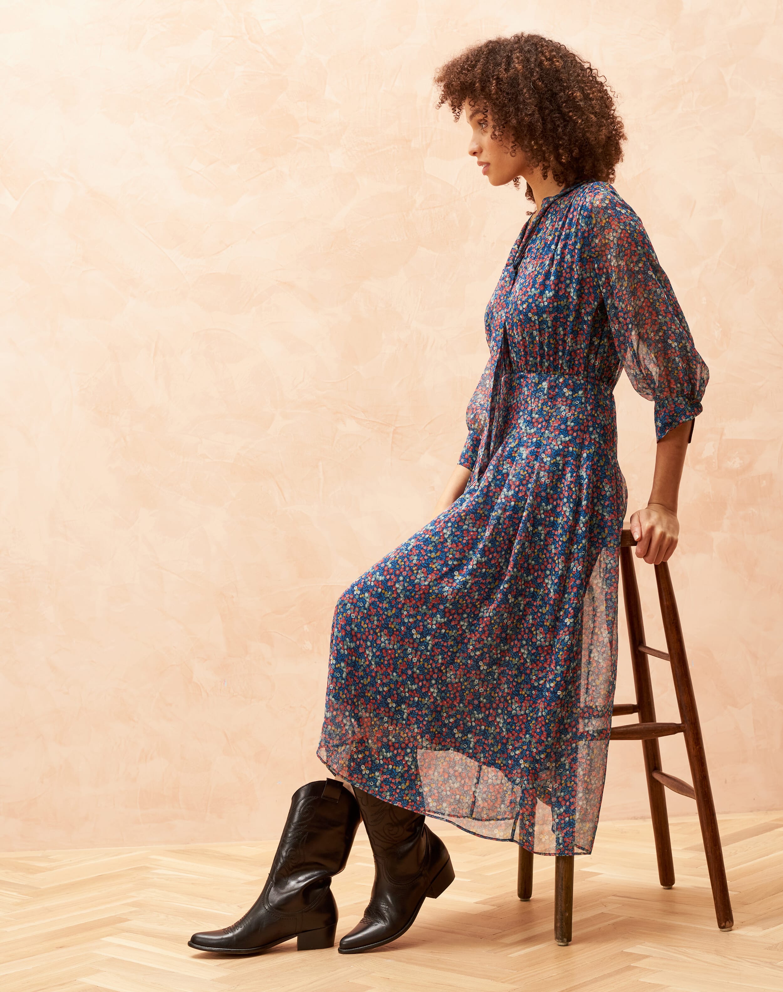 Brora silk sales chiffon dress