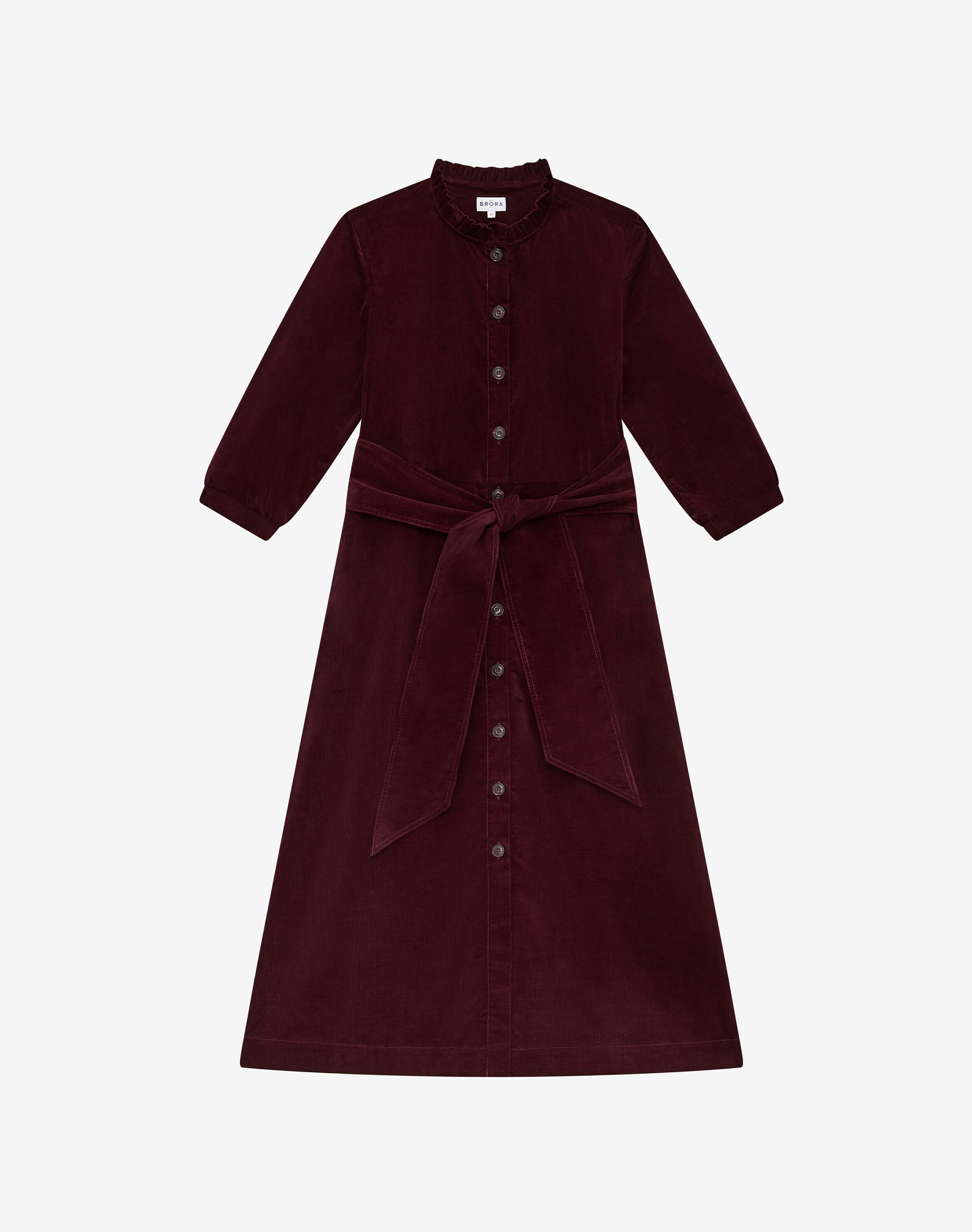 Women s Needlecord Shirt Dress in Damson Dresses Brora