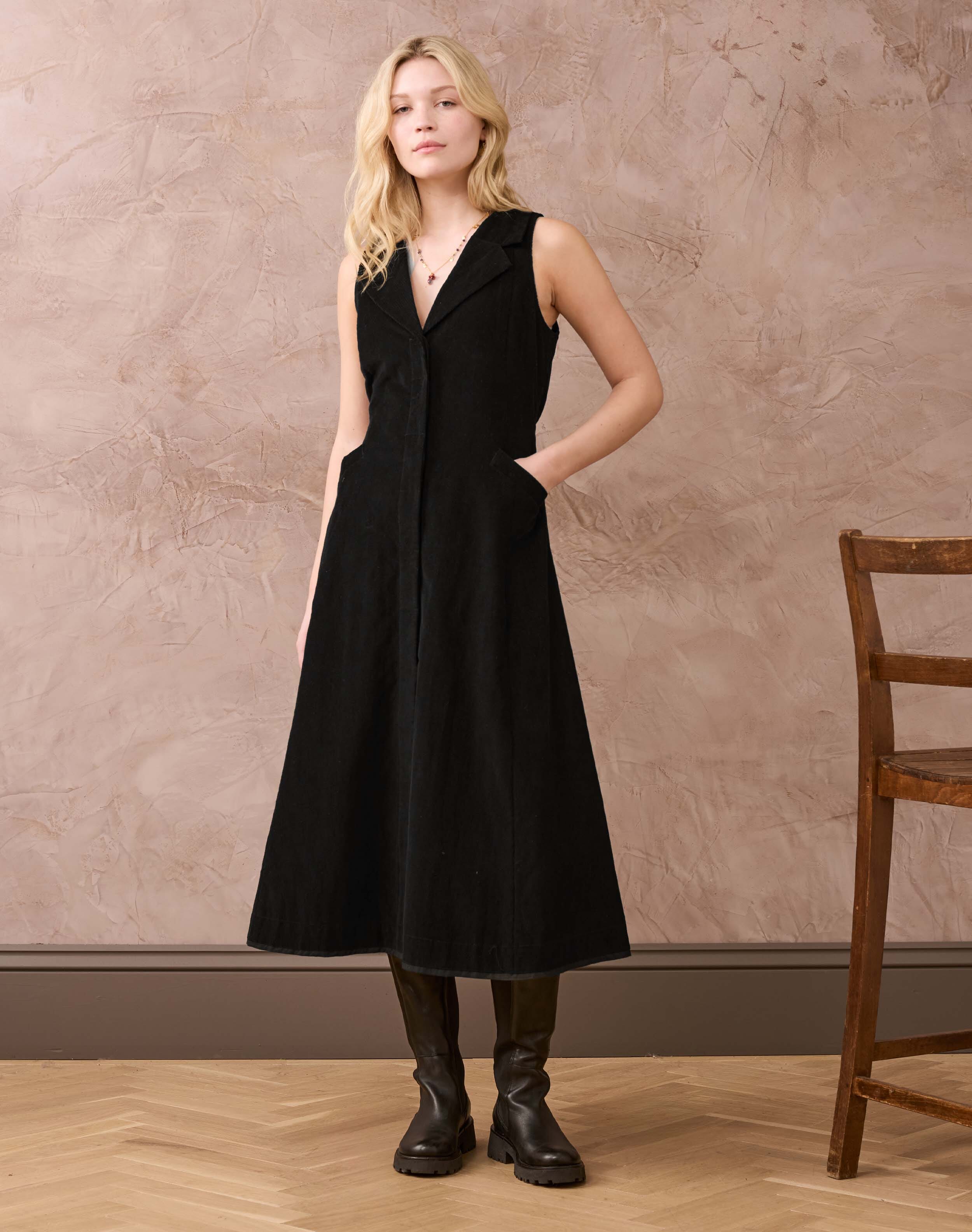 Needlecord pinafore dress top