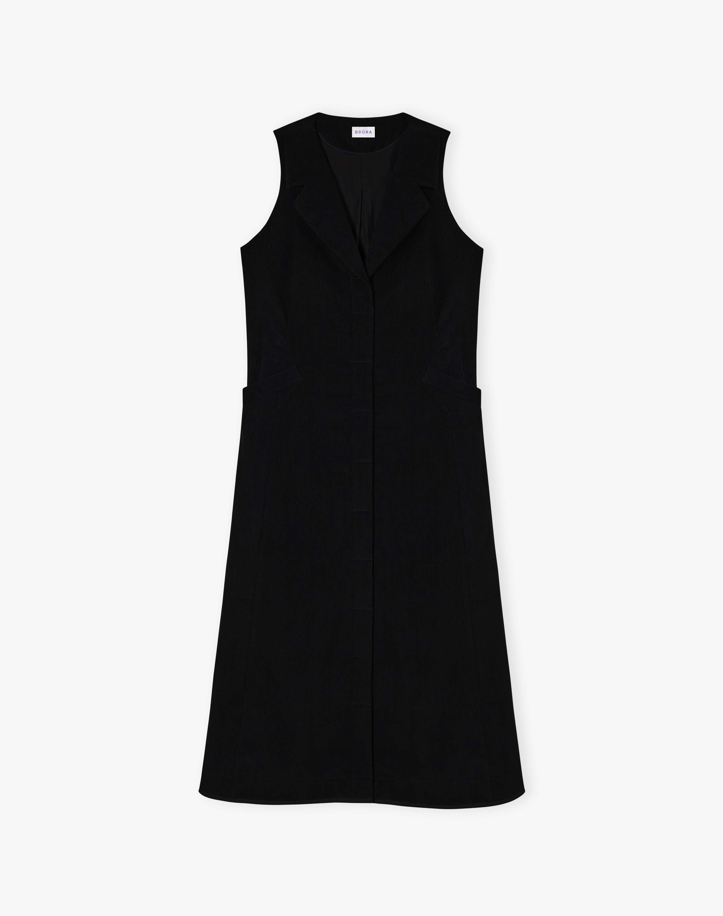 Black Needlecord Pinafore Women s Dresses Brora Fashion