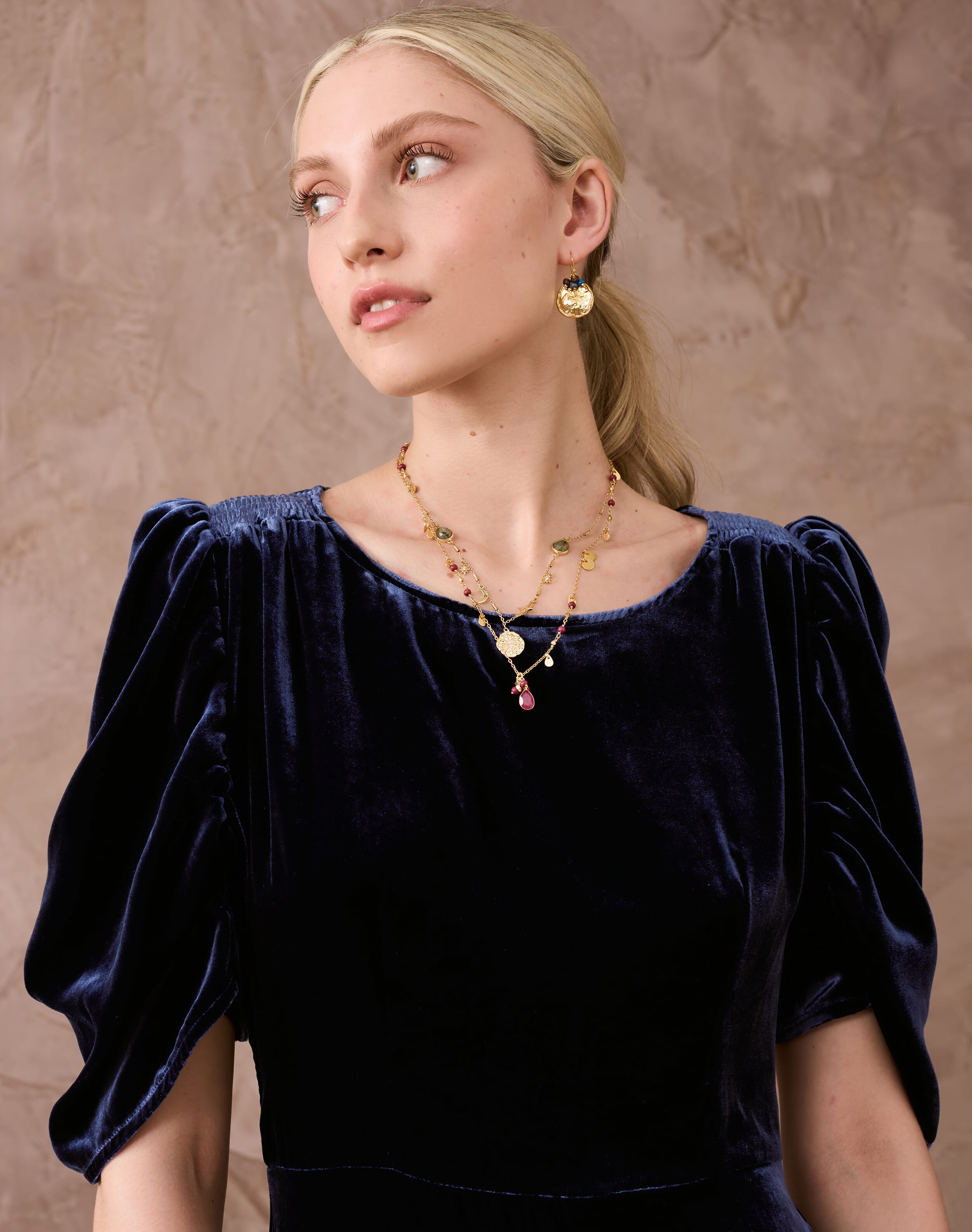 Silk Velvet Dress in Navy | Women's Dresses | Brora Sale