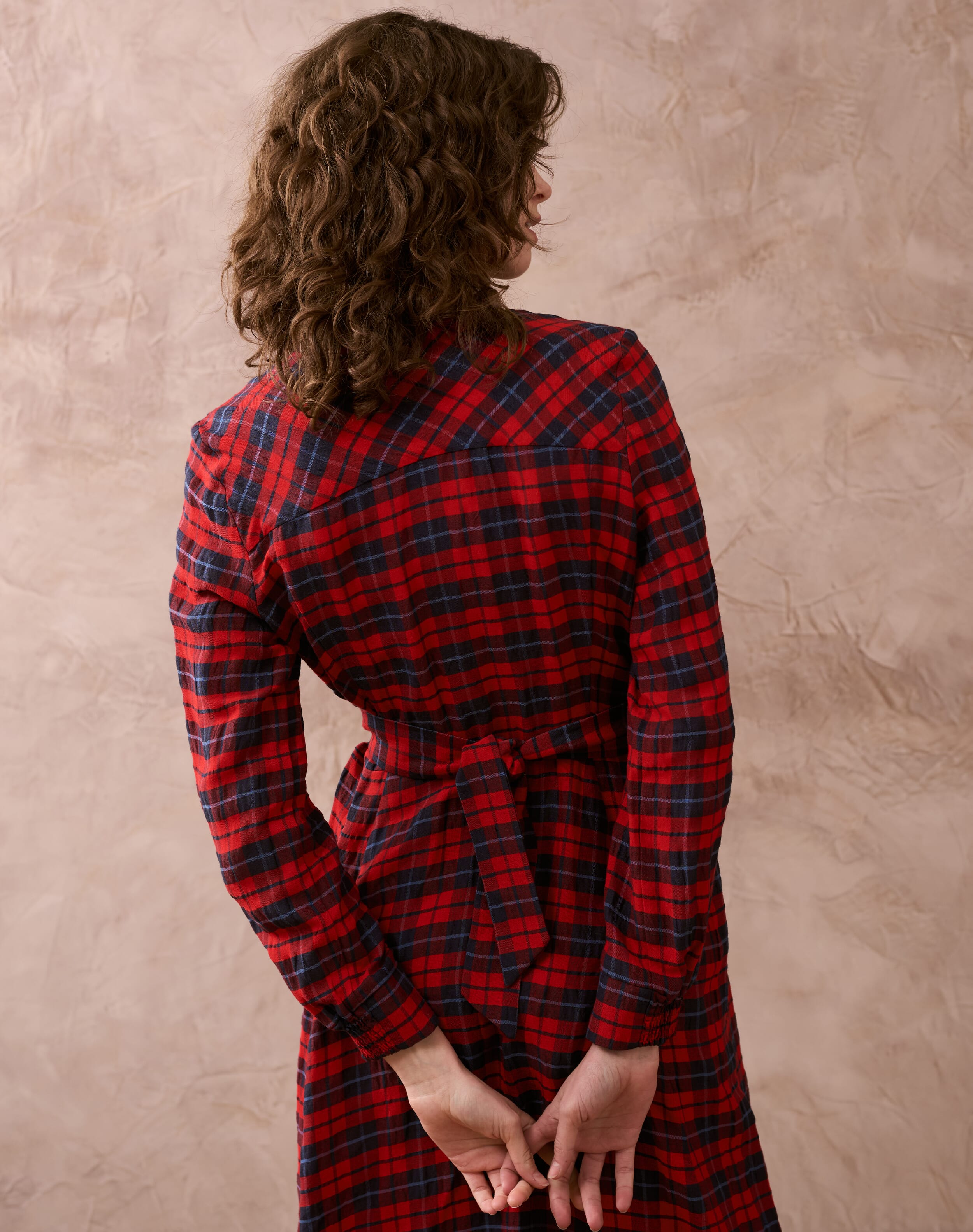 Red & Navy Plaid Shirt Dress | Women's Dresses | Brora Fashion