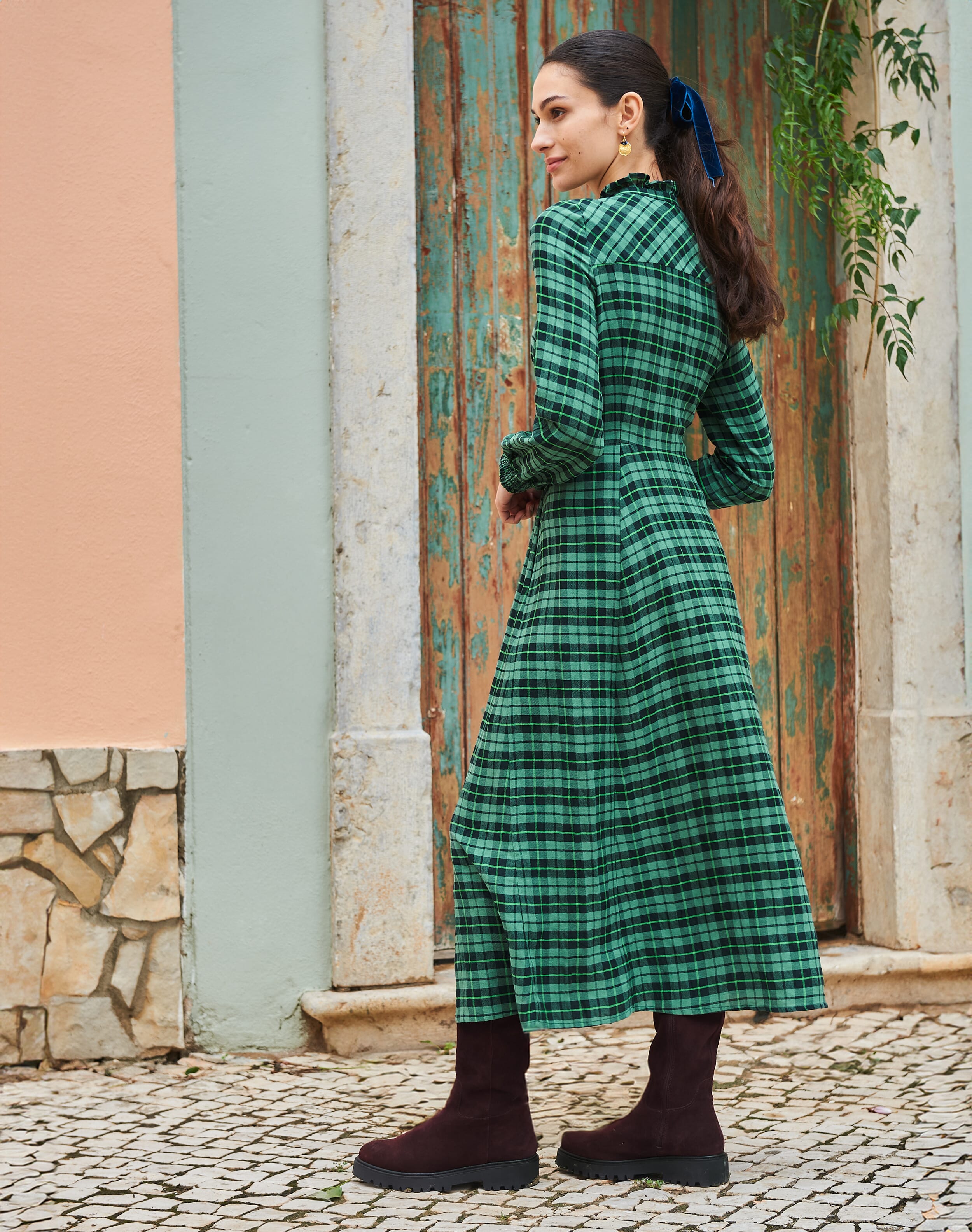 Green Plaid Shirt Dress | Women's Dresses | Brora Sale
