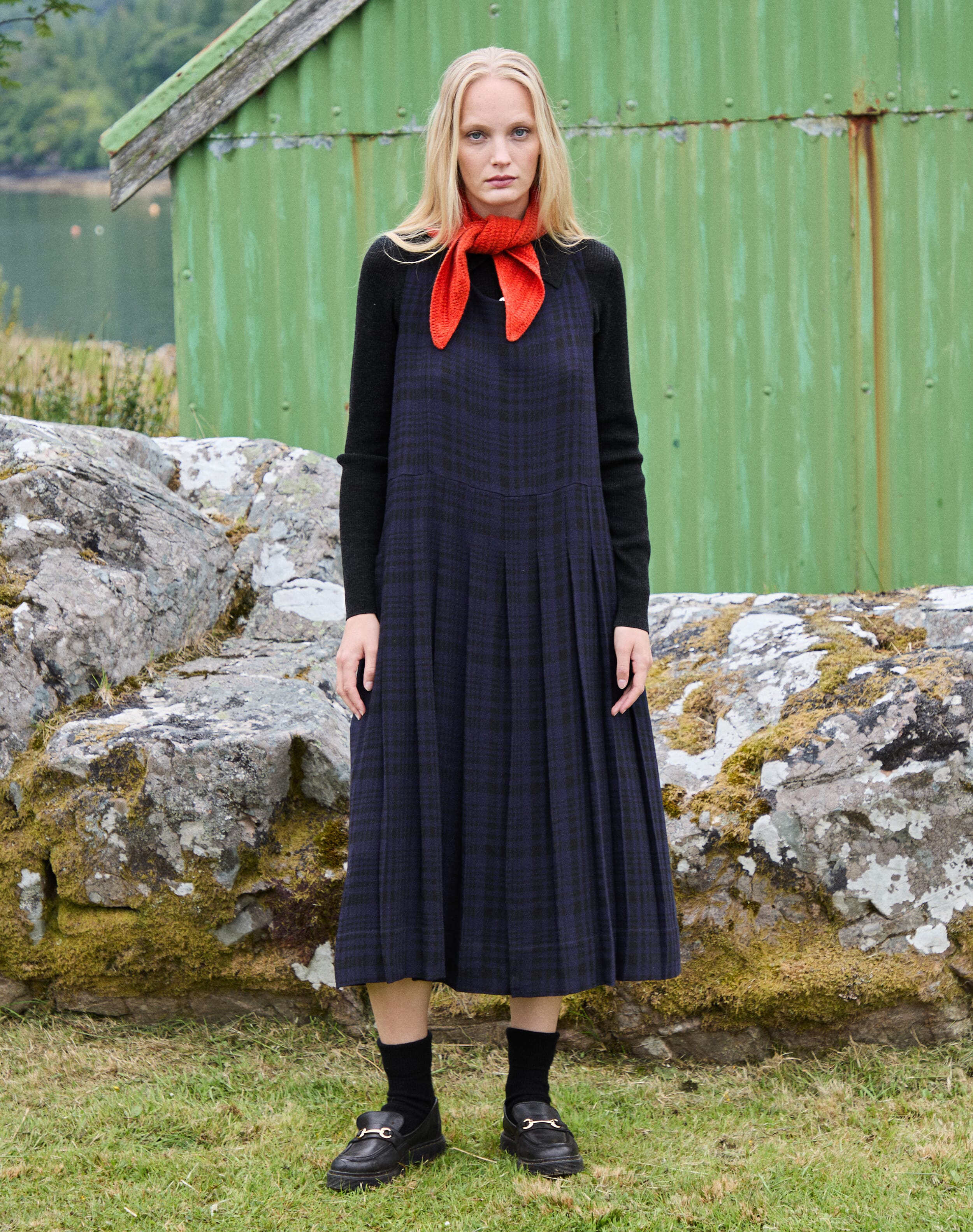 Brora Check Pleated Pina