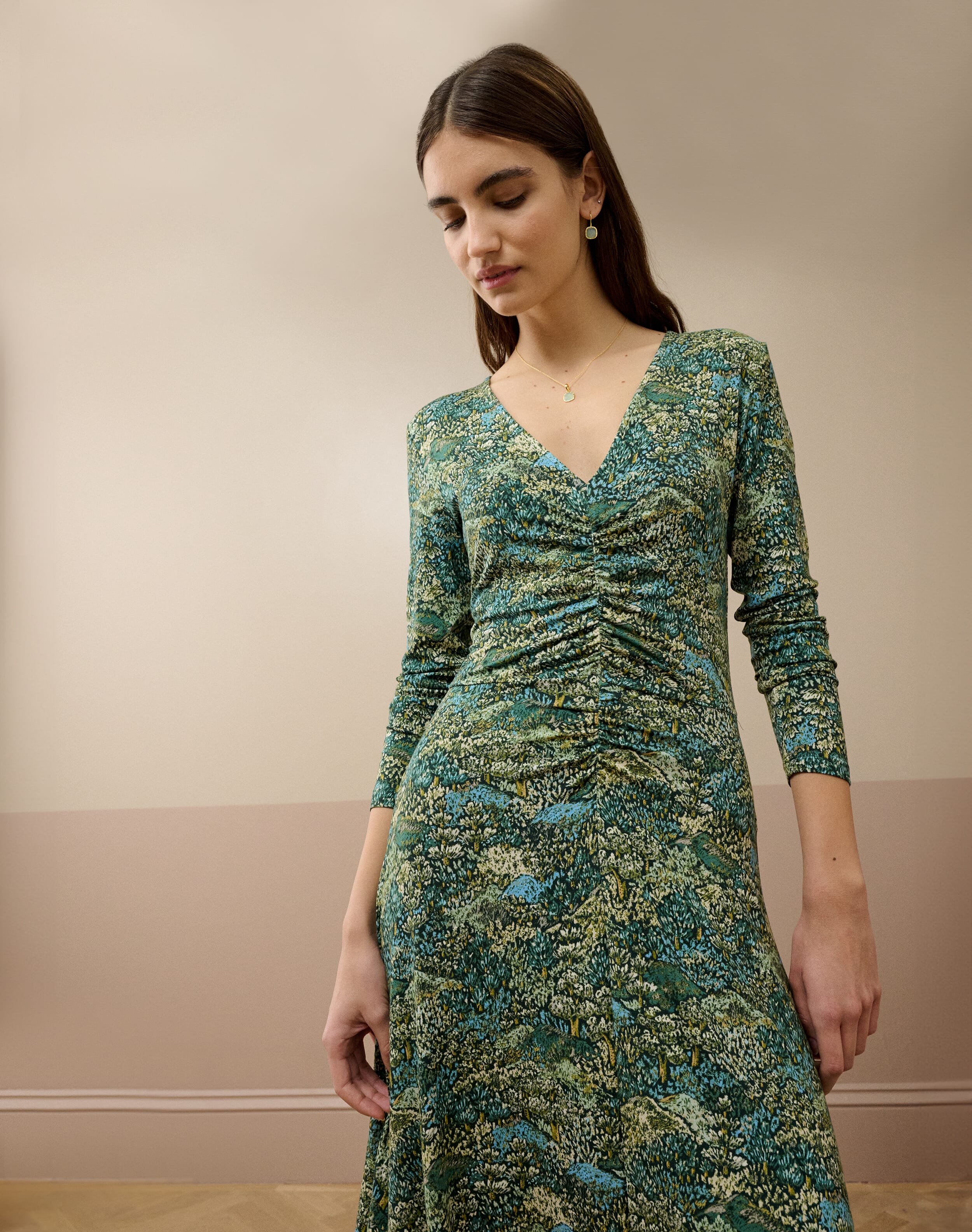 Brora Polka Dot Shirt Dress Rosehip