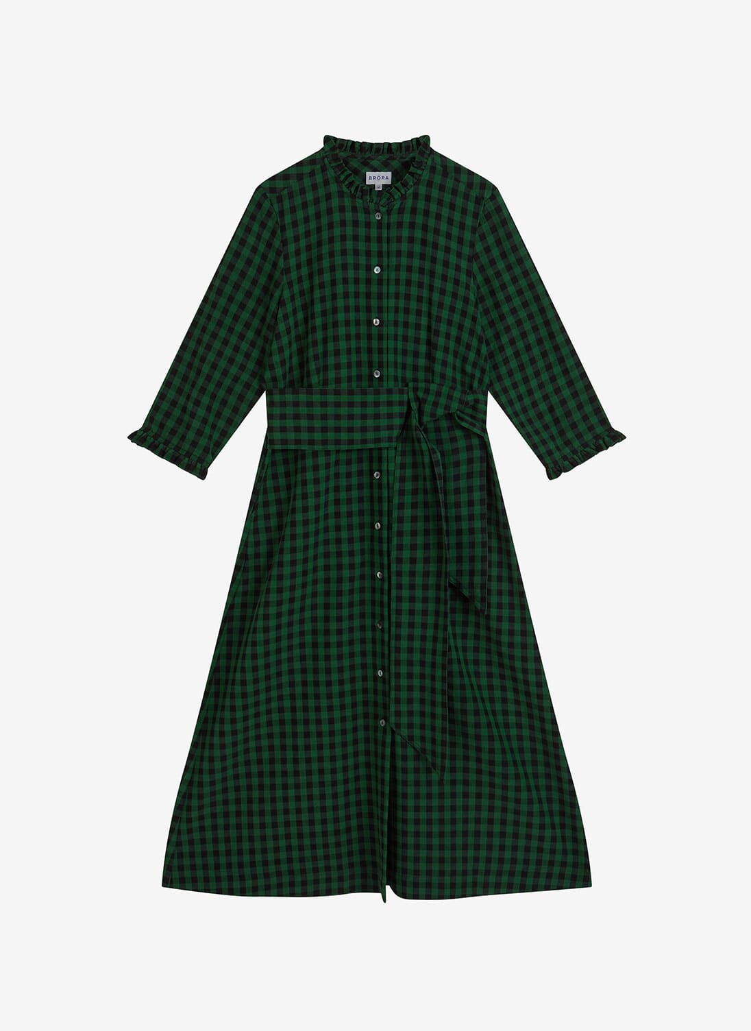 Emerald Charcoal Gingham Check Shirt Dress Brora Online